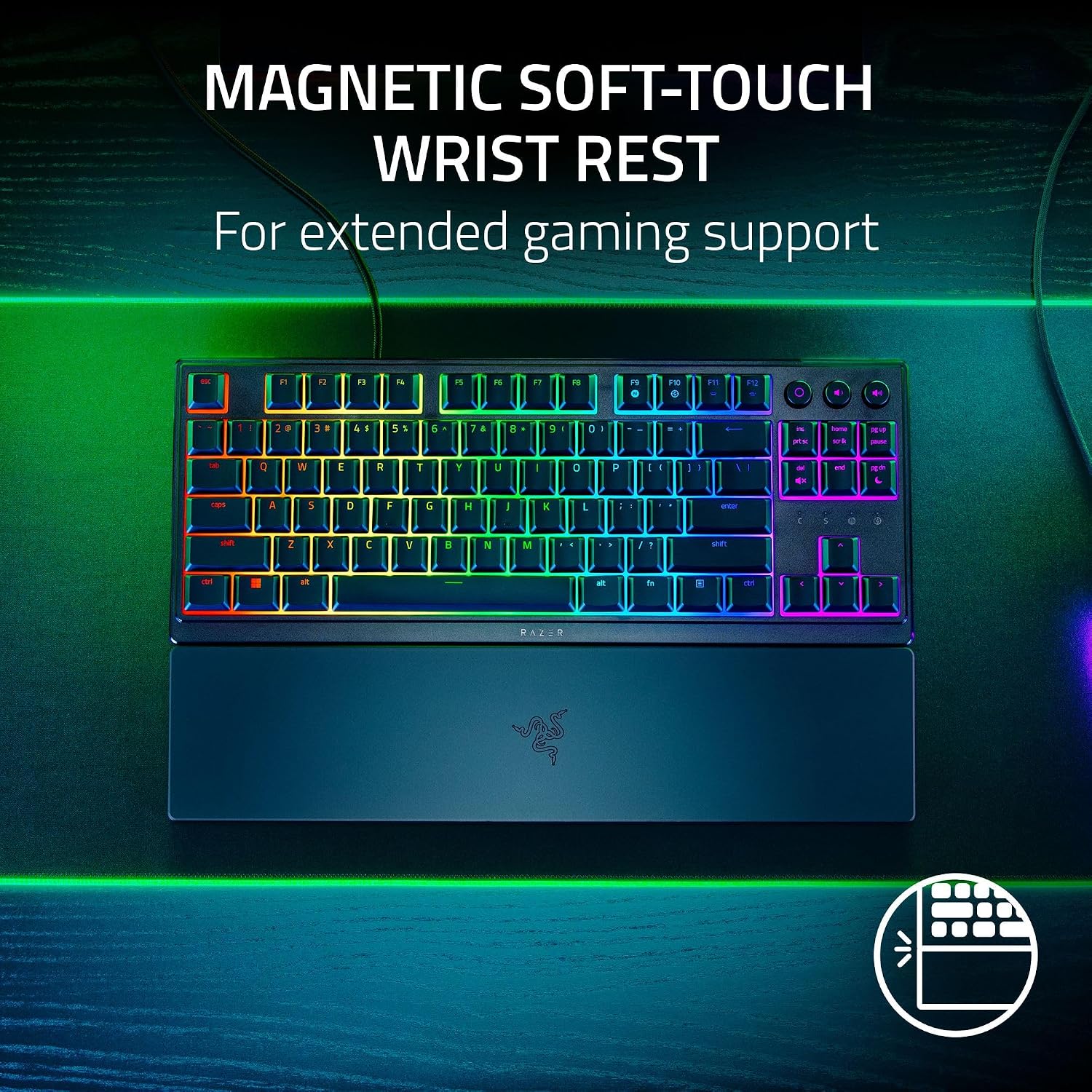 Razer Ornata V3 Tenkeyless - Low Profile Gaming Mechanical Membrane Wired Keyboard-Black-RZ03-04880100-R3M1