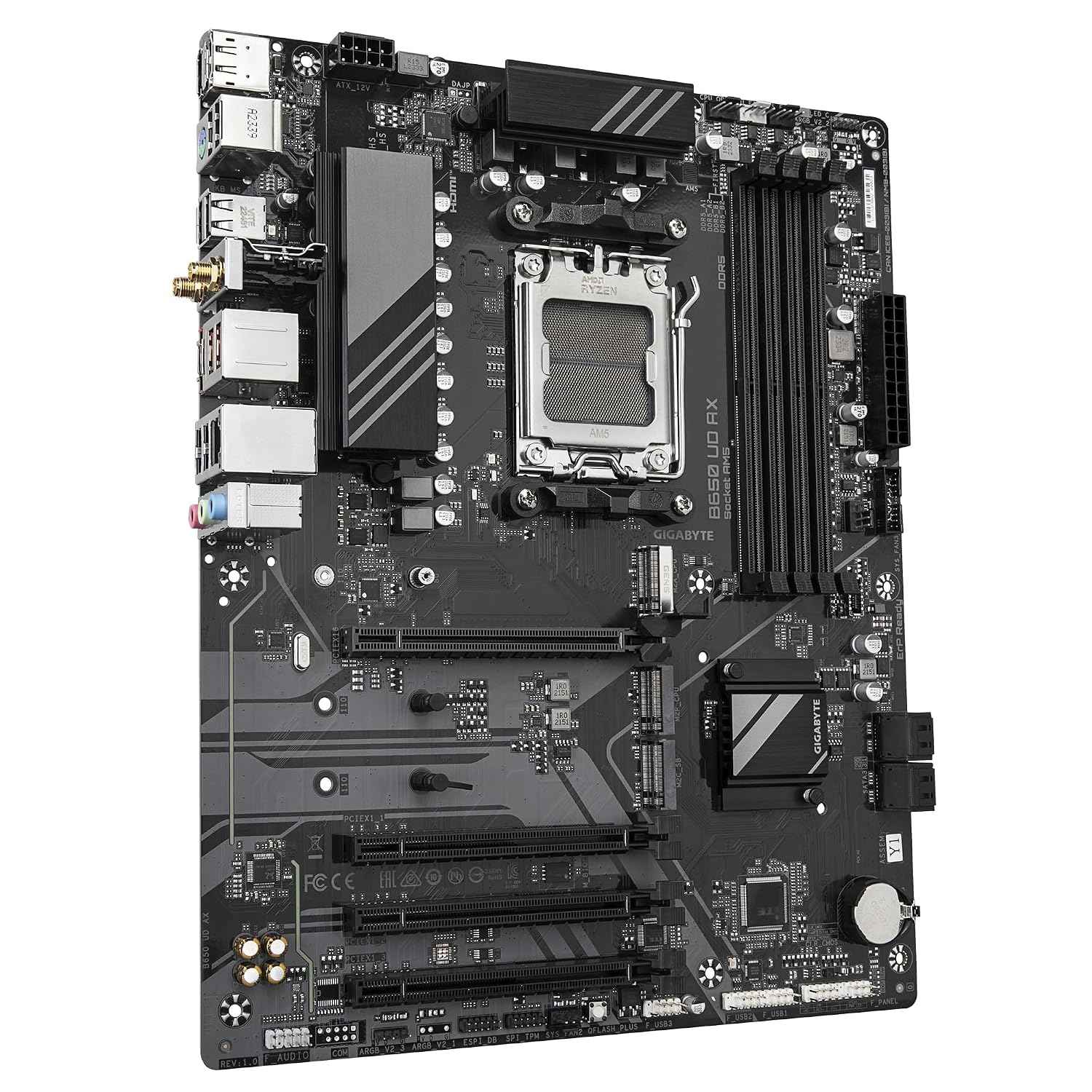 GIGABYTE B650 UD AX – AM5 ATX Motherboard with DDR5, PCIe 5.0 M.2, Wi-Fi 6, USB 10Gb/s, Q-Flash Plus