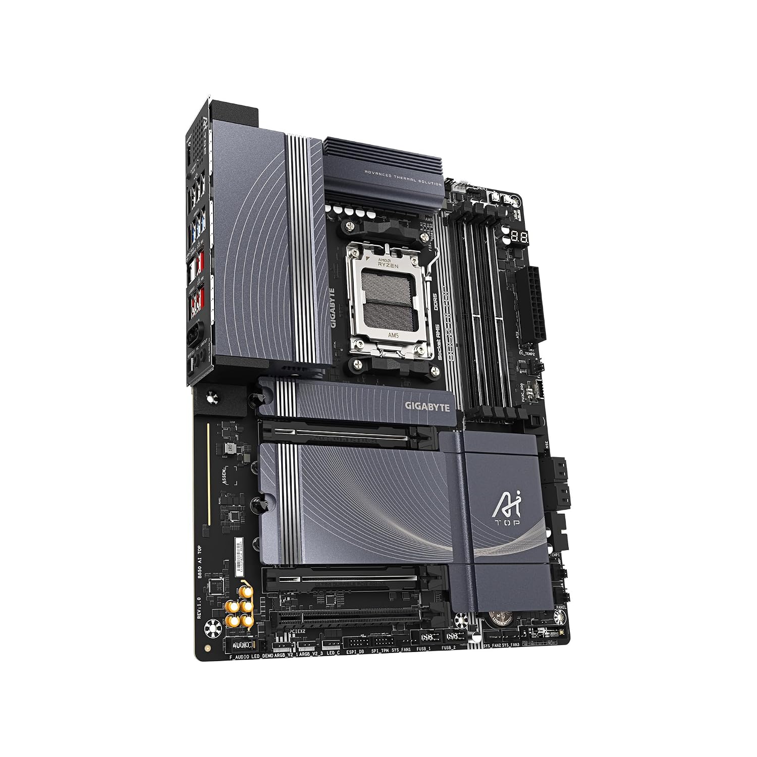 GIGABYTE B850 AI TOP AMD AM5 LGA 1718 Motherboard, ATX, DDR5, 3X M.2, PCIe 5.0, USB-C, WIFI7, 10GbE LAN, EZ-Latch, 5-Year Warranty