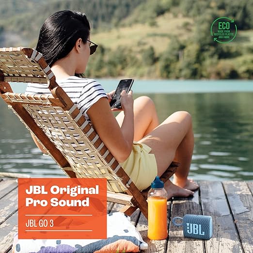 JBL Go 3 Eco: Portable Speaker with Bluetooth, Built-in Battery, Waterproof and Dustproof Feature - Zapnet.in