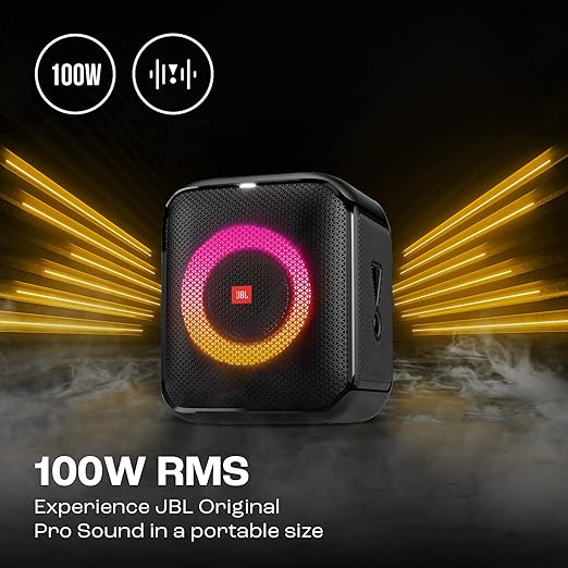 JBL Partybox Encore Essential | Portable Bluetooth Party Speaker | 100W Monstrous Pro Sound | Dynamic Light Show | Upto 6Hrs Playtime | Built-in Powerbank | Mic Support PartyBox App (Black) - Zapnet.in