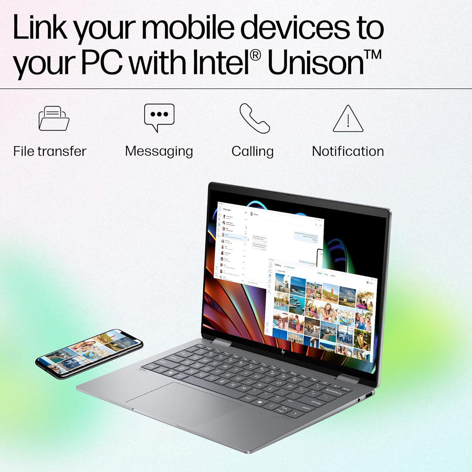 HP Envy x360, Intel Core Ultra 7-155U AI Laptop (16GB RAM, 512GB SSD) Touchscreen 2-in-1, IPS, WUXGA, 14"/35.6cm, Win 11, MS Office 2021, Silver, 1.39Kg, Integrated Graphics, 5MP IR Camera, fc0106TU