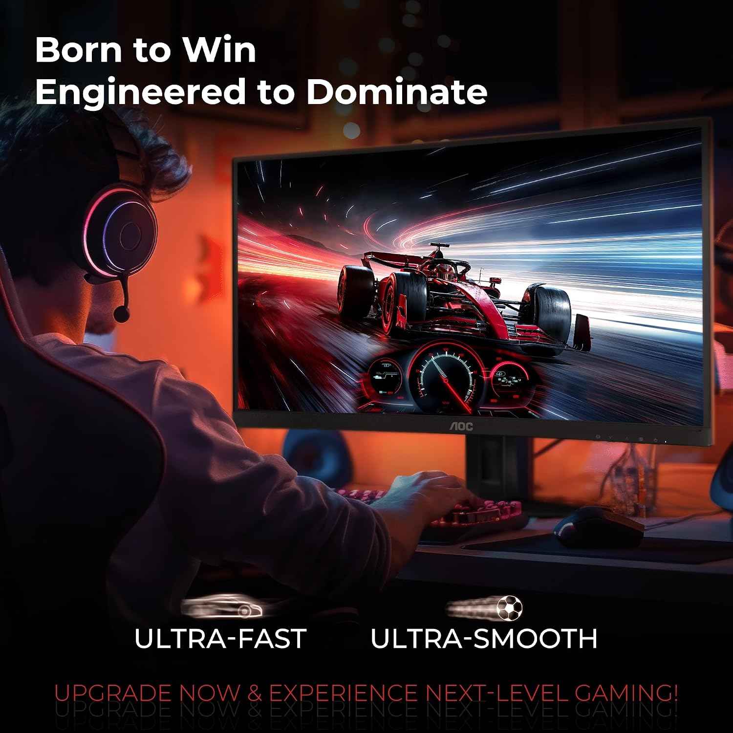 AOC C27G4Z 27" FHD Curved Monitor, 280Hz~300Hz Refresh Rate, 0.3ms MPRT, Fast VA Panel, 1500R, AMD Free Sync Premium, HDR10, Height Adjustable, Sniper Gaming Mode, Flicker-Free, HDMI 2.0