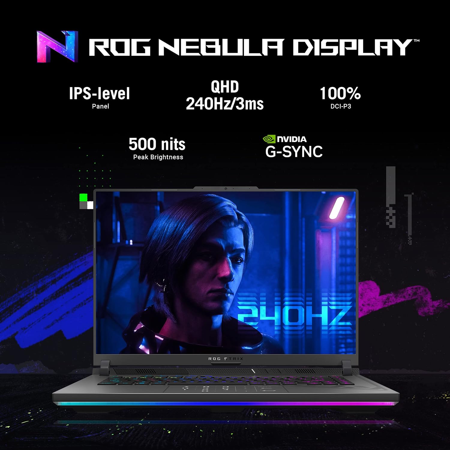 ROG Strix G16 (2024), 16 "(40.64cm) QHD+ 240Hz, Intel Core i9 14900HX, Gaming Laptop (16GB DDR5/1TB SSD/NVIDIA GeForce RTX 4070 /Windows 11/Office 2021/Eclipse Gray/2.50 Kg), G614JIR-N4062WS
