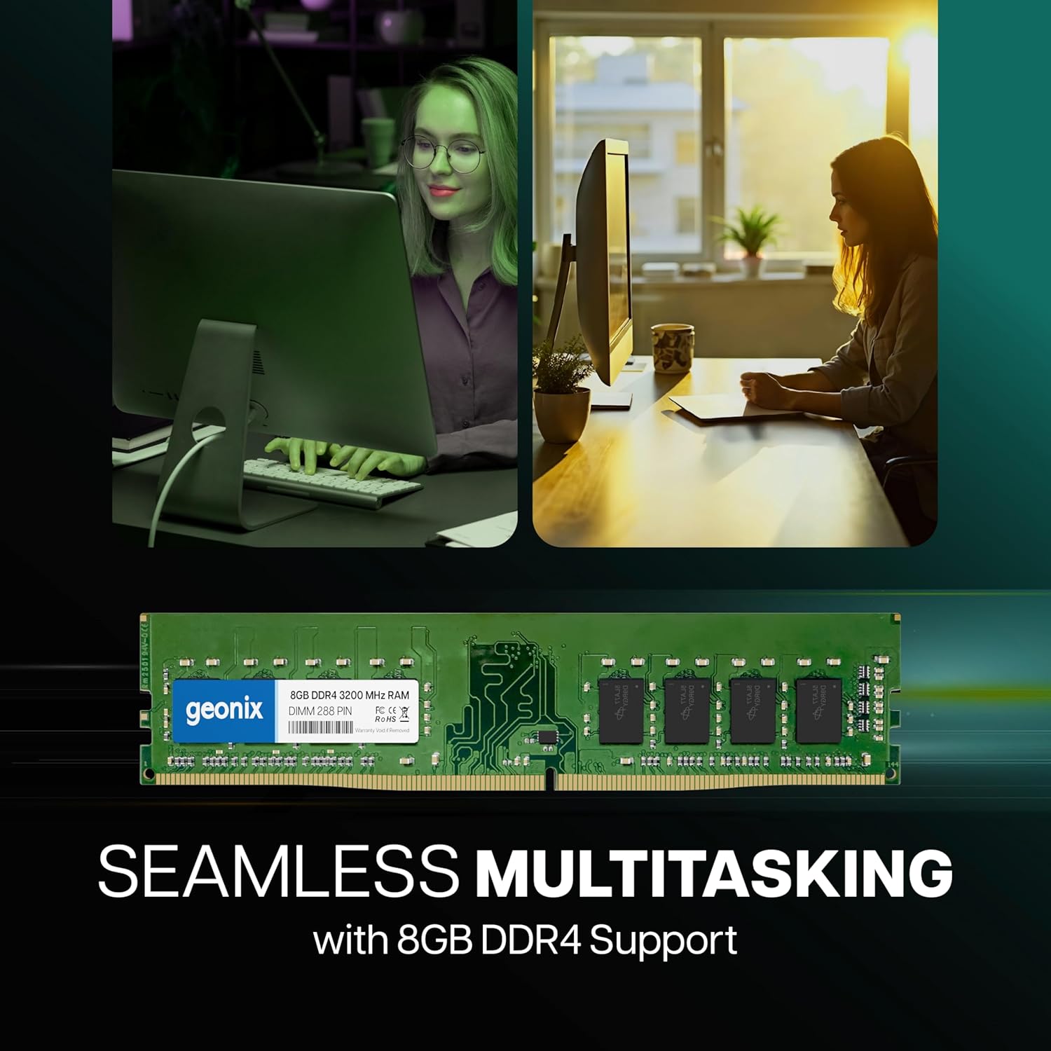 Geonix 8GB DDR4 Desktop RAM 3200 Mhz, 5 Years Warranty
