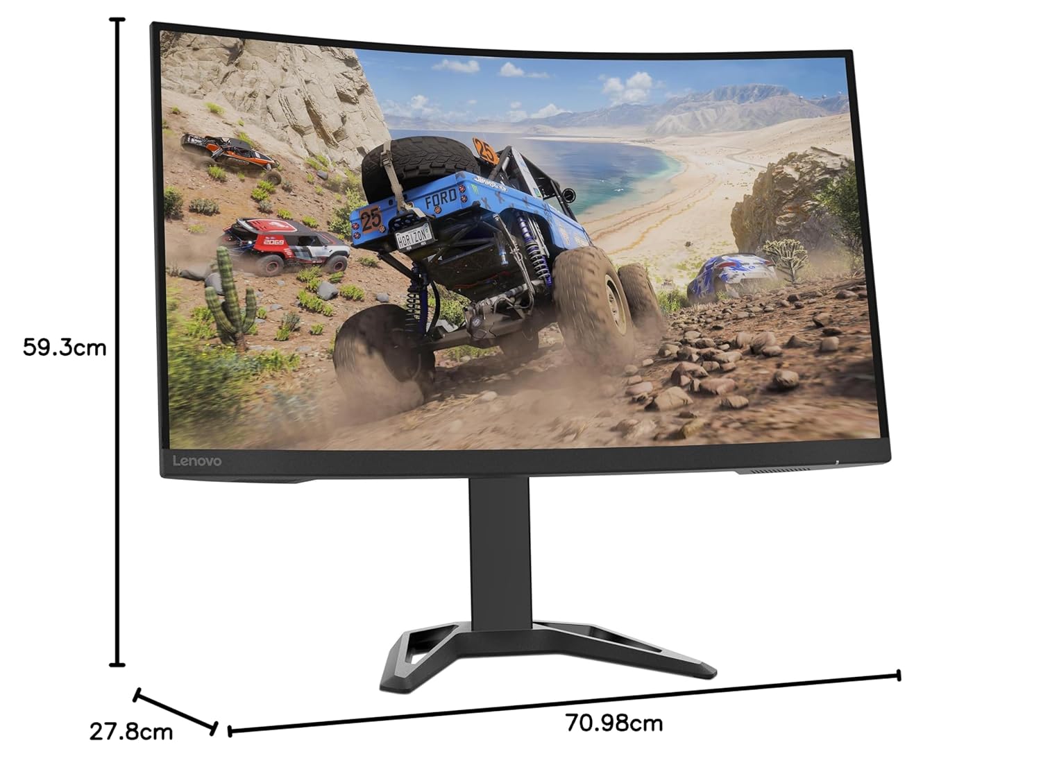 Lenovo G-Series Curved 32 Inch (81.3Cm) 2560X1440 2K Gaming Monitor |165Hz| 99% Srgb,1Ms,AMD Freesyncpremium| 2X3W Speakers,2Xhdmi 2.0|Dp,Height Adjust Tiltstand,Vesa Mount,Raven Black,G32Qc-30-Lcd