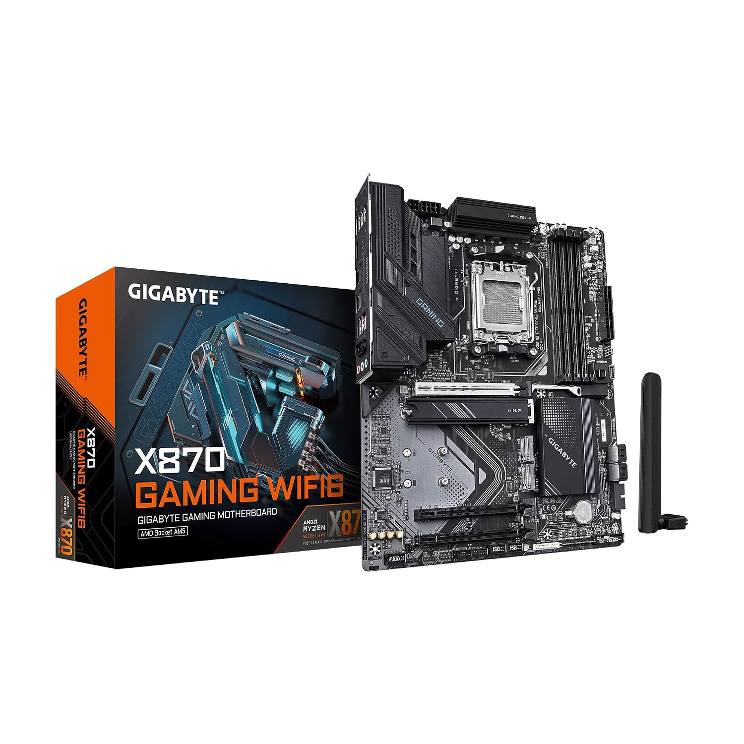 GIGABYTE X870 Gaming WIFI6 AMD AM5 LGA 1718 Motherboard, ATX, DDR5, 3X M.2, PCIe 5.0, USB4, WiFi 6, 2.5GbE LAN, EZ-Latch, 3-Year Warranty