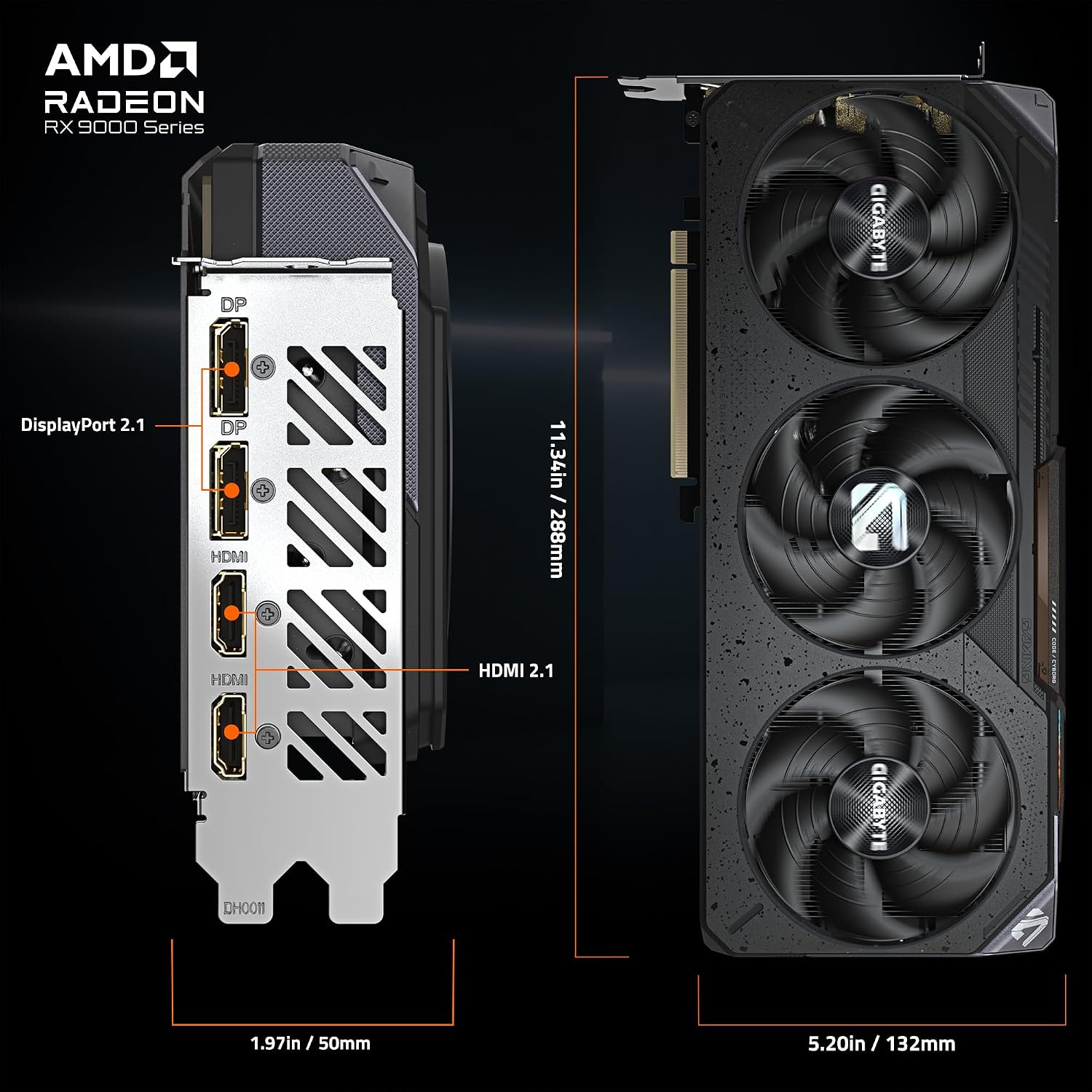 GIGABYTE Radeon RX 9070 Gaming OC 16G Graphics Card, PCIe 5.0, 16GB GDDR6, GV-R9070GAMING OC-16GD Video Card
