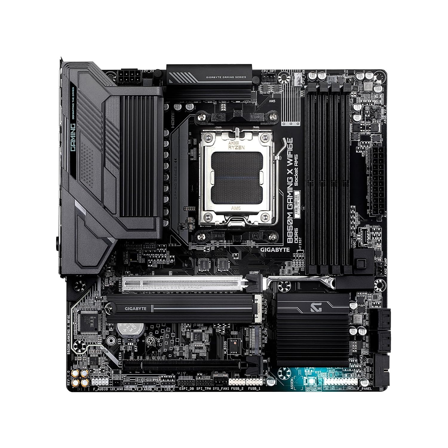 GIGABYTE B850M Gaming X WIFI6E AMD AM5 mATX Motherboard, Support AMD Ryzen 9000/8000/7000 Series, DDR5, 10+2+2 Power Phase, 2X M.2, PCIe 5.0, USB-C, WIFI6E, 2.5GbE LAN, EZ-Latch, 5-Year Warranty