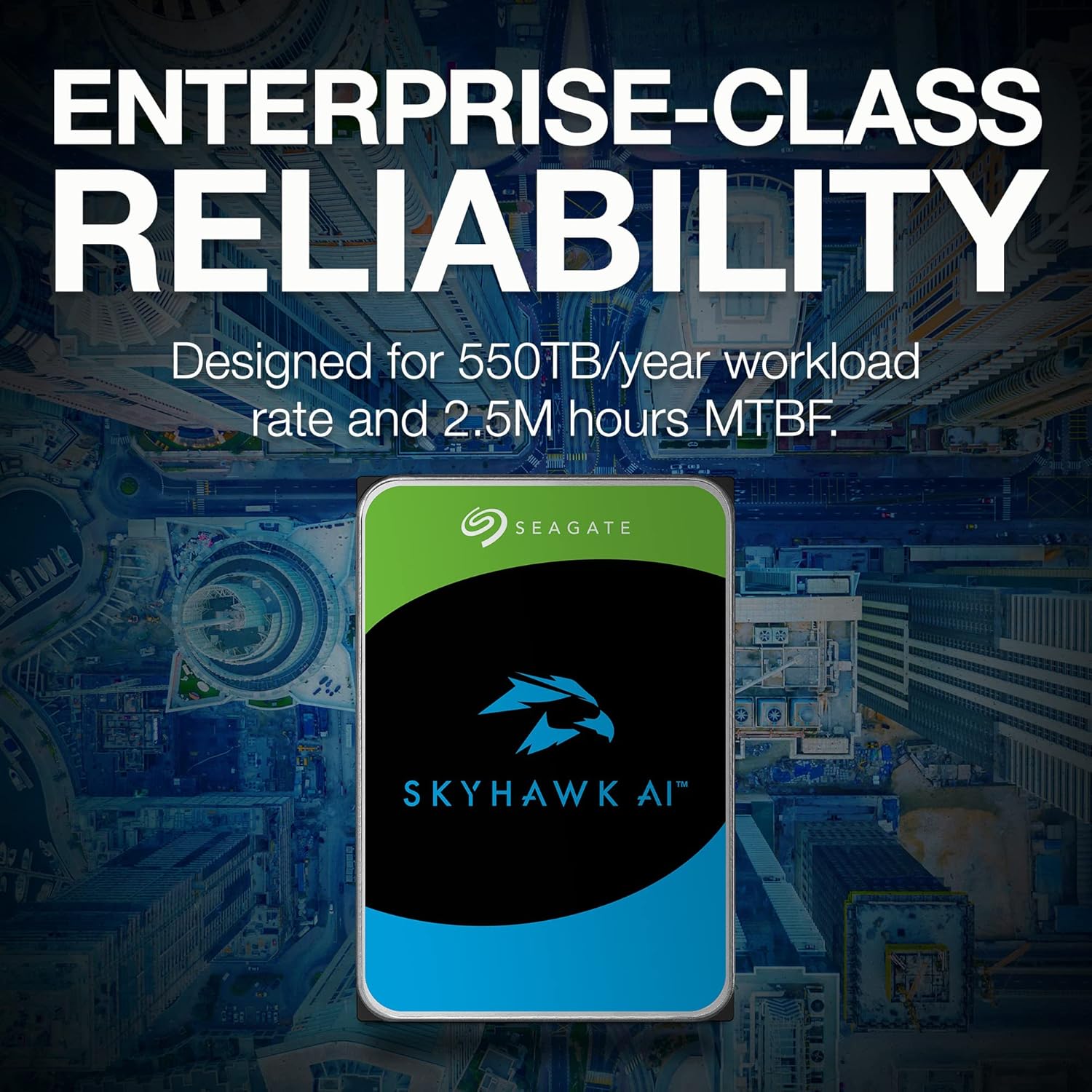 Seagate Skyhawk AI 8TB Video Internal Hard Drive HDD – 3.5 Inch SATA 6 Gb/s 256 MB Cache for DVR NVR Security Camera System with 3-Years Data Recovery Services (ST8000VE001)