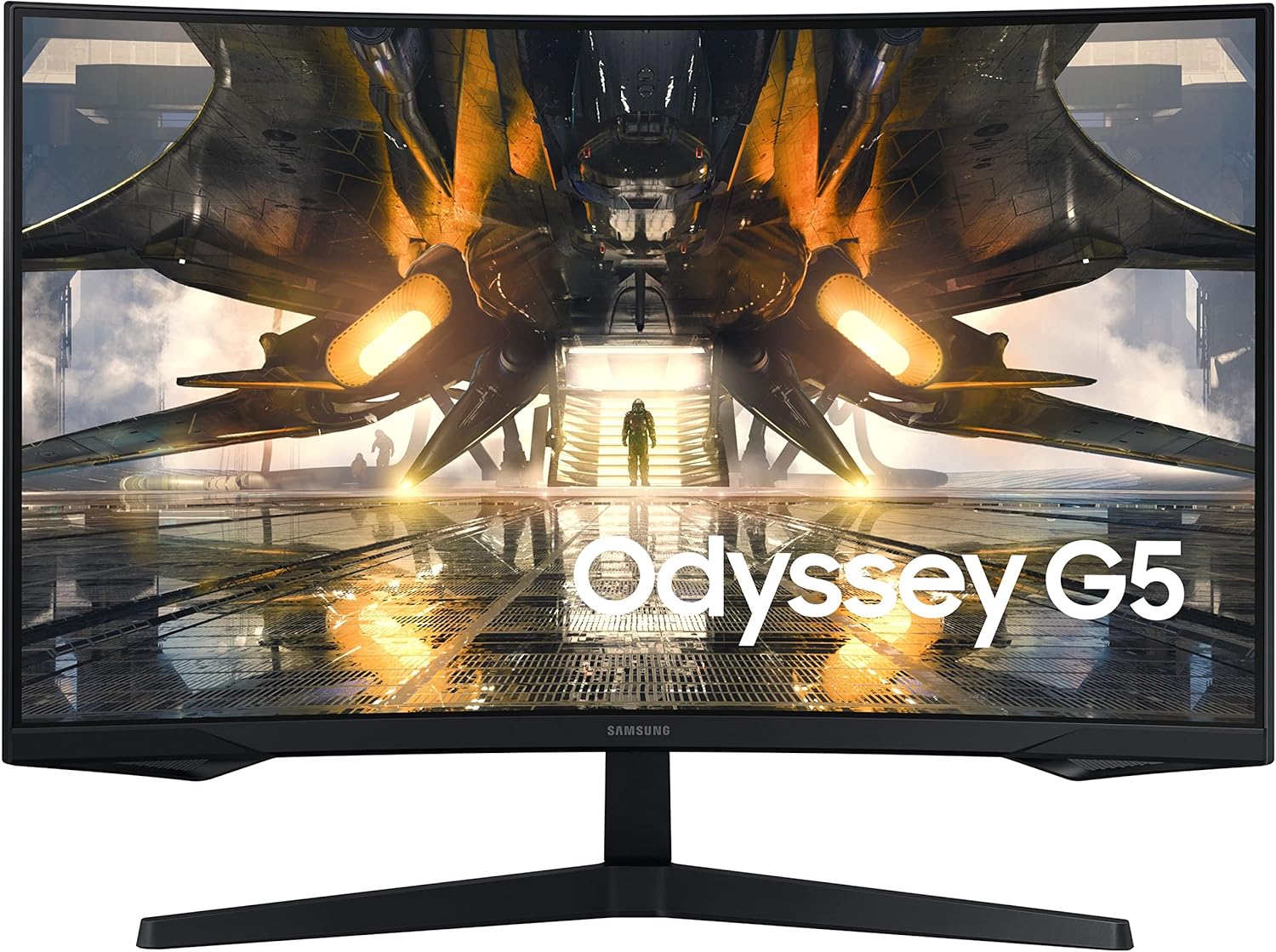 Samsung 32-inch(80cm) Odyssey G5 Gaming, QHD 2K, 165Hz, 1ms, 1000R Curved Monitor, AMD FreeSync Premium, HDR10 (LS32AG550EWXXL, Black)