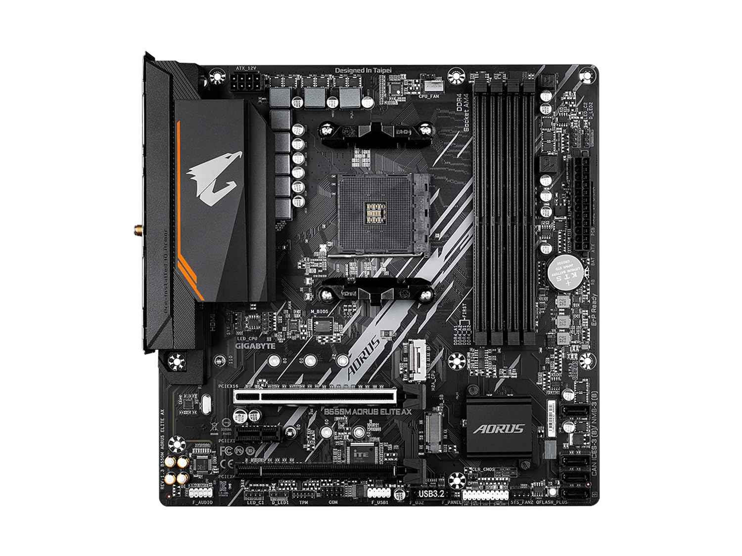 GIGABYTE B550M Aorus Elite Ax (Am4/ AMD/ B550/ Micro ATX/Single M.2/ Sata 6Gb/S/USB 3.2 Gen 1/ Realtek Gbe LAN/Pcie 4.0/ DDR4 Motherboard)