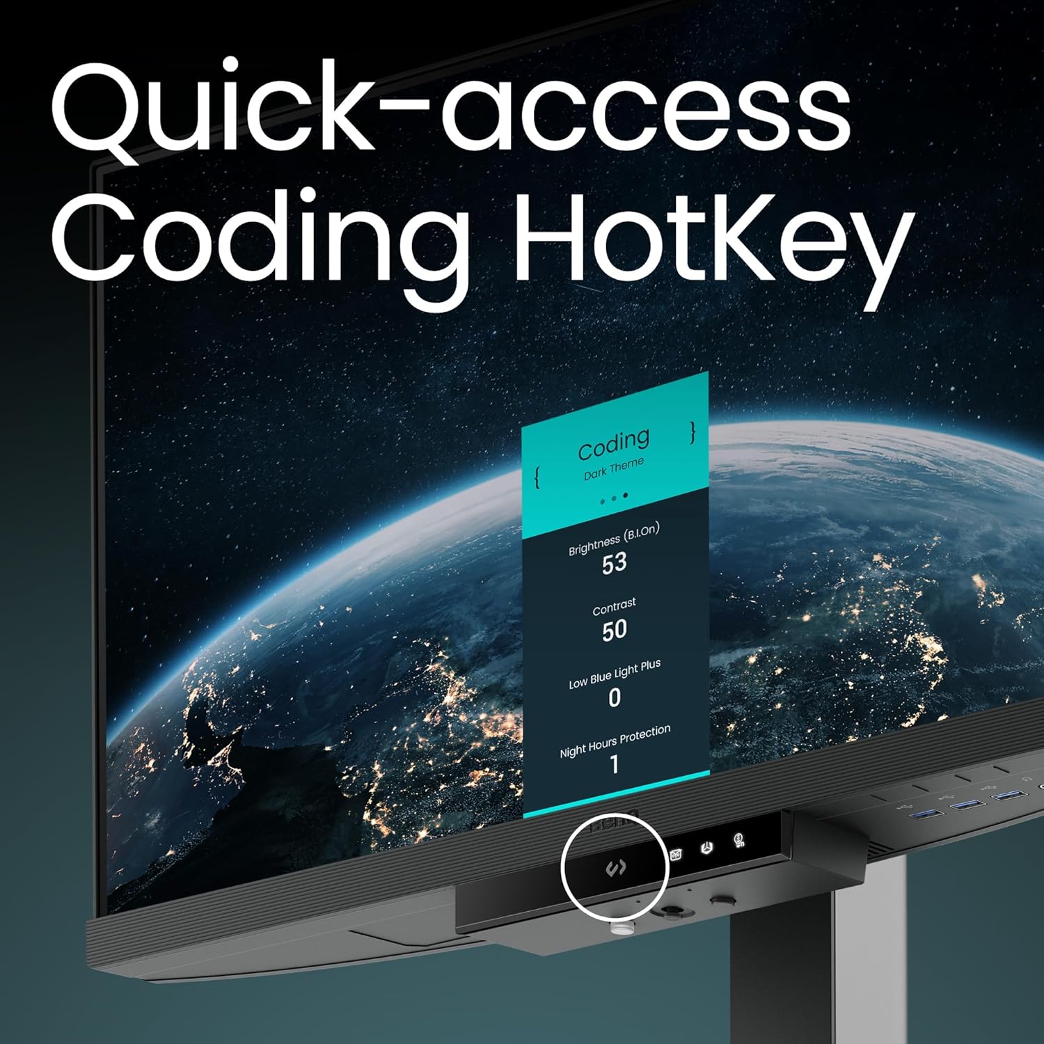 BenQ Rd240Q 24" Wqxga Programming LED Monitor|90W USB Type-C| Advanced Coding Modes| Coding Hotkey| Ergonomic Design| 16:10 Special Ratio| Circadian Mode| Eye-Care Technology| Eco-Friendly Design