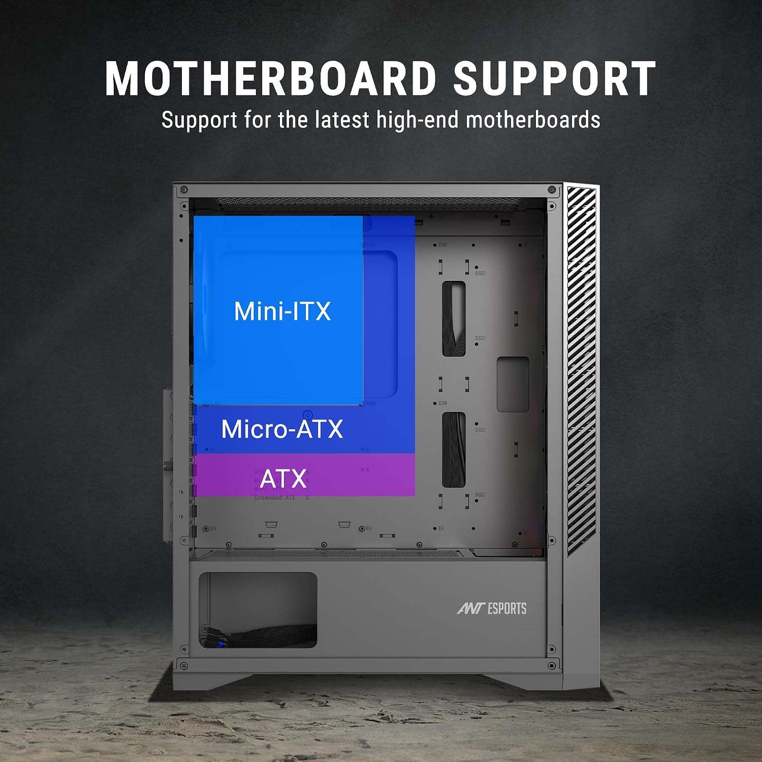 Ant Esports ICE- 270M 6F Mid-Tower Computer Case/Gaming Cabinet with Front Mesh Panel- Black | Support ATX, Micro-ATX, Mini-ITX | Pre-Installed 6 Static RGB Fans