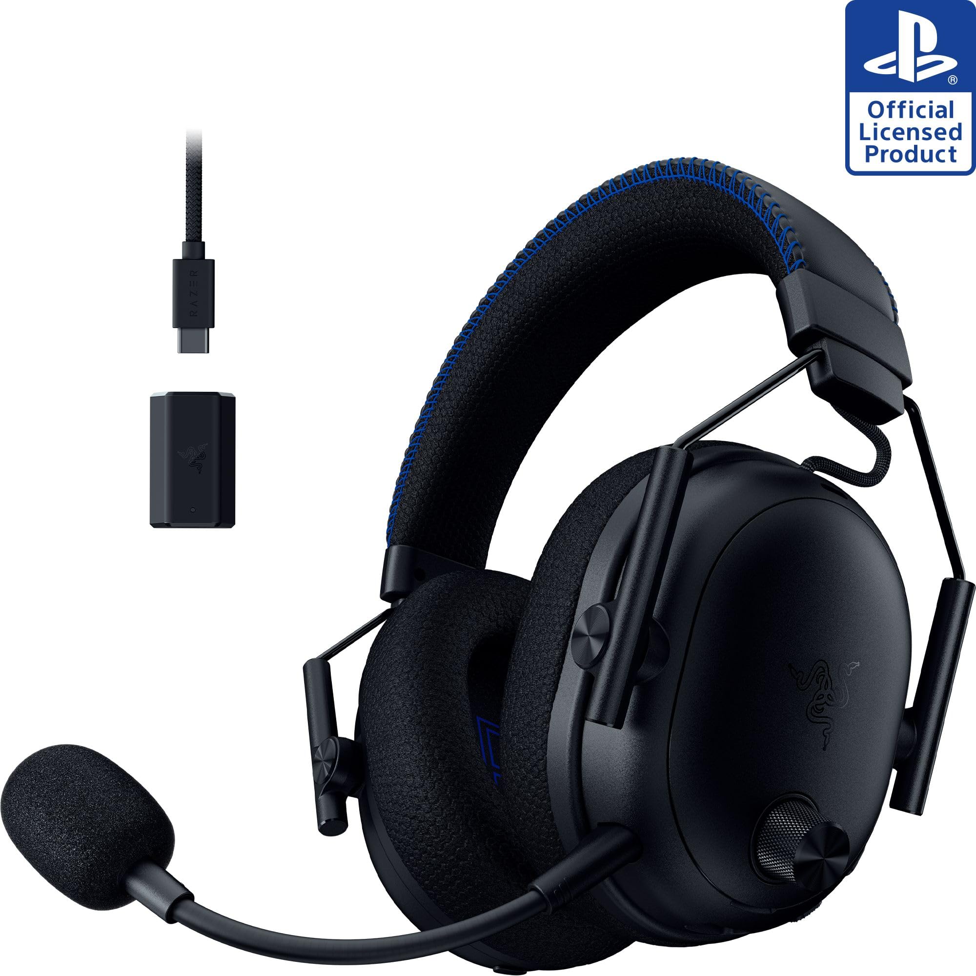 Razer BlackShark V3 Pro Wireless ANC PlayStation Gaming Headset, White | Full Band Mic, 50mm Drivers, 2.4 GHz, Bluetooth, 3.5mm, Works with PC, Mac, Nintendo Switch, Smartphone, 70 Hr Battery
