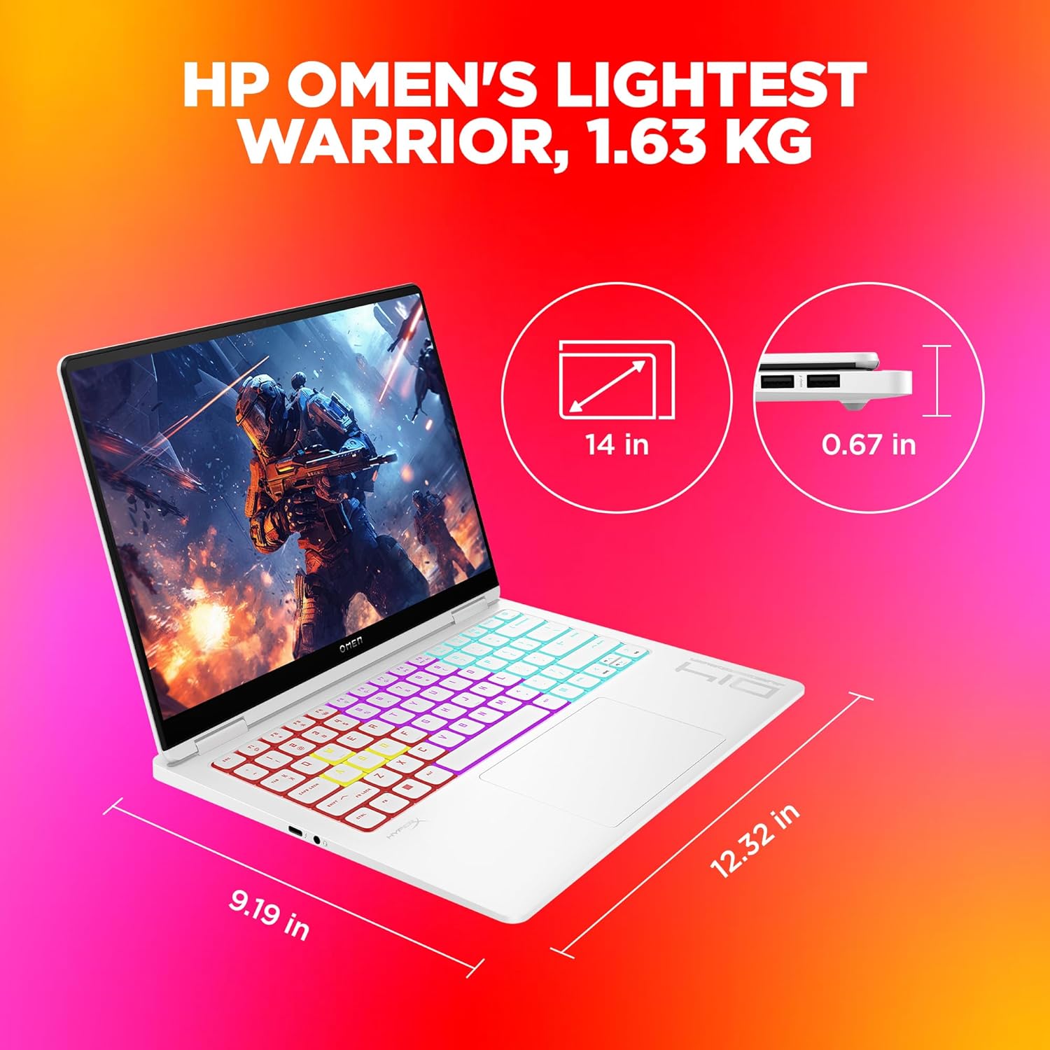HP OMEN Gaming AI Laptop, Intel Core Ultra 7 155H, 8GB NVIDIA RTX 4060,16GB LPDDR5x, 1TB SSD (Win11, Office21, White, 1.63kg) 120Hz, 0.2MS, OLED, 3K,14-inch(35.6cm), Tempest Cooling, fb0089TX - Zapnet.in
