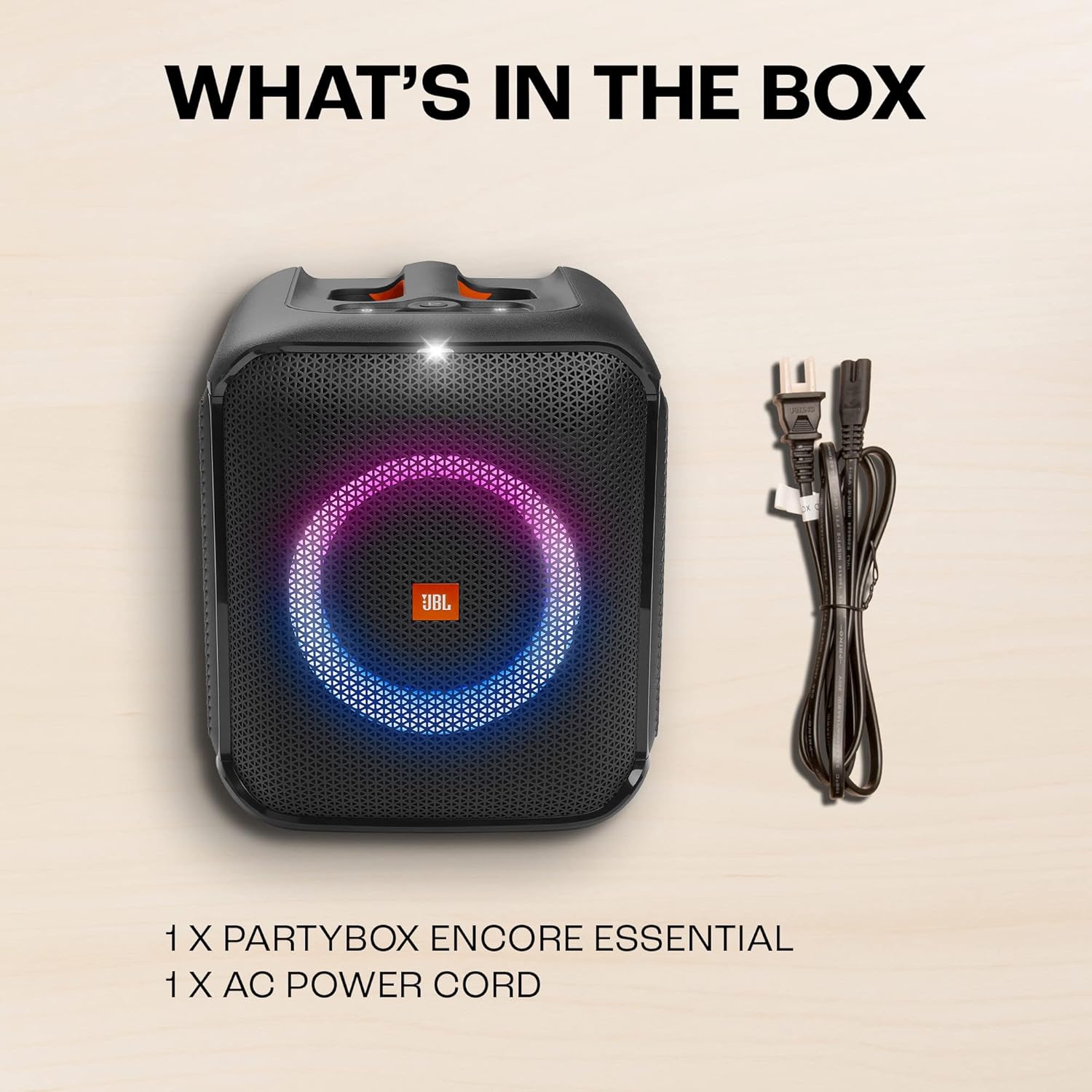 JBL Partybox Encore Essential | Portable Bluetooth Party Speaker | 100W Monstrous Pro Sound | Dynamic Light Show | Upto 6Hrs Playtime | Built-in Powerbank | Mic Support PartyBox App (Black) - Zapnet.in