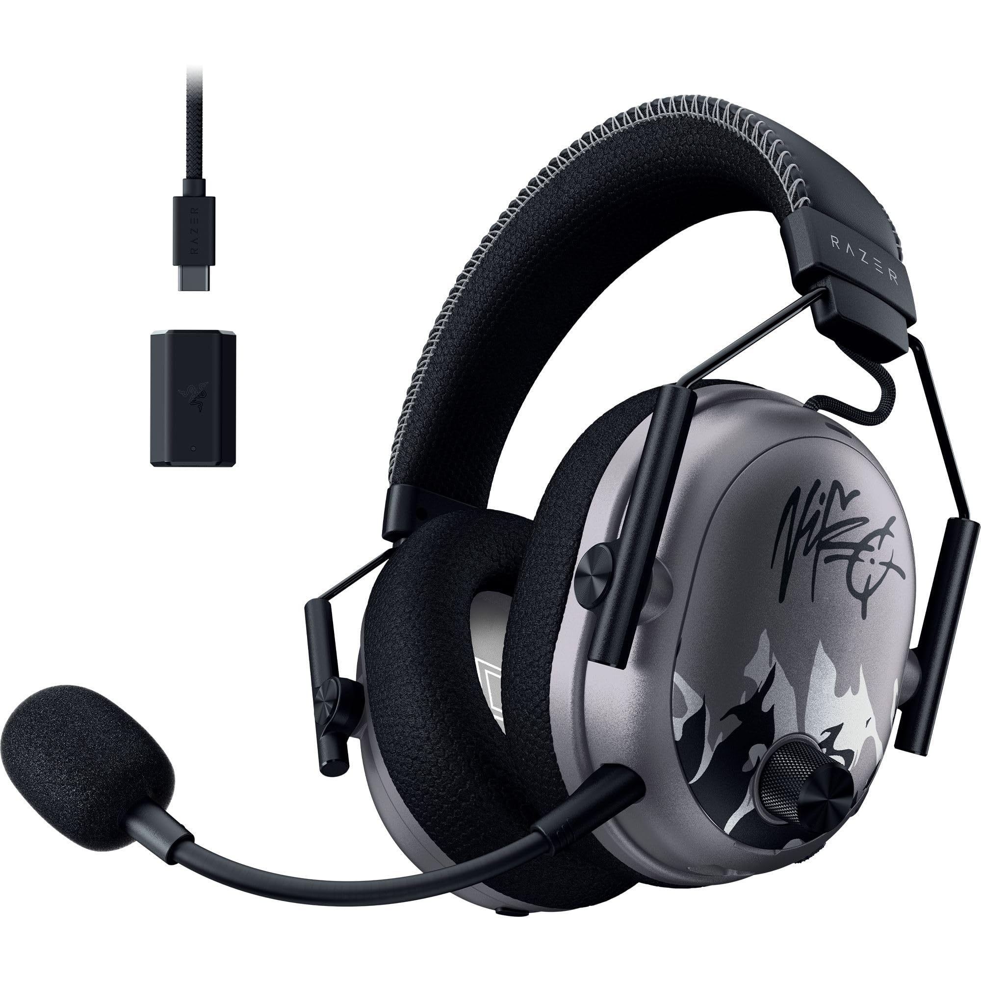 Razer BlackShark V3 Pro Wireless ANC PlayStation Gaming Headset, White | Full Band Mic, 50mm Drivers, 2.4 GHz, Bluetooth, 3.5mm, Works with PC, Mac, Nintendo Switch, Smartphone, 70 Hr Battery