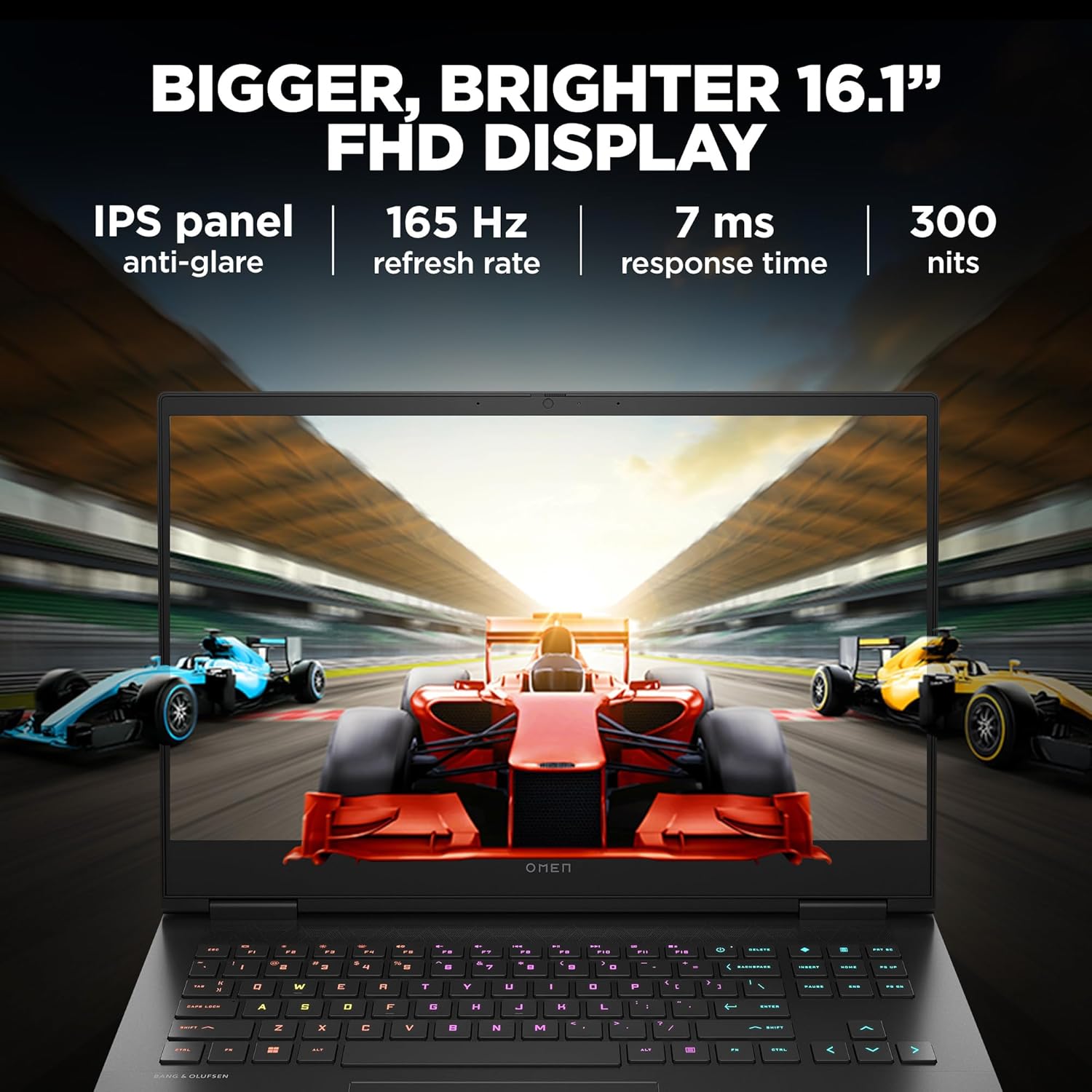 HP Smartchoice Omen,Windows 11 Home AMD Ryzen 9 7940HS,8GB RTX 4070(16GB DDR5,1TB SSD) FHD,165Hz,IPS,300 Nits,16.1''/40.9Cm,Black,2.38Kg,Xf0100Ax,RGB KB,B&O,Tempest Cooling,AI-Powered Gaming Laptop
