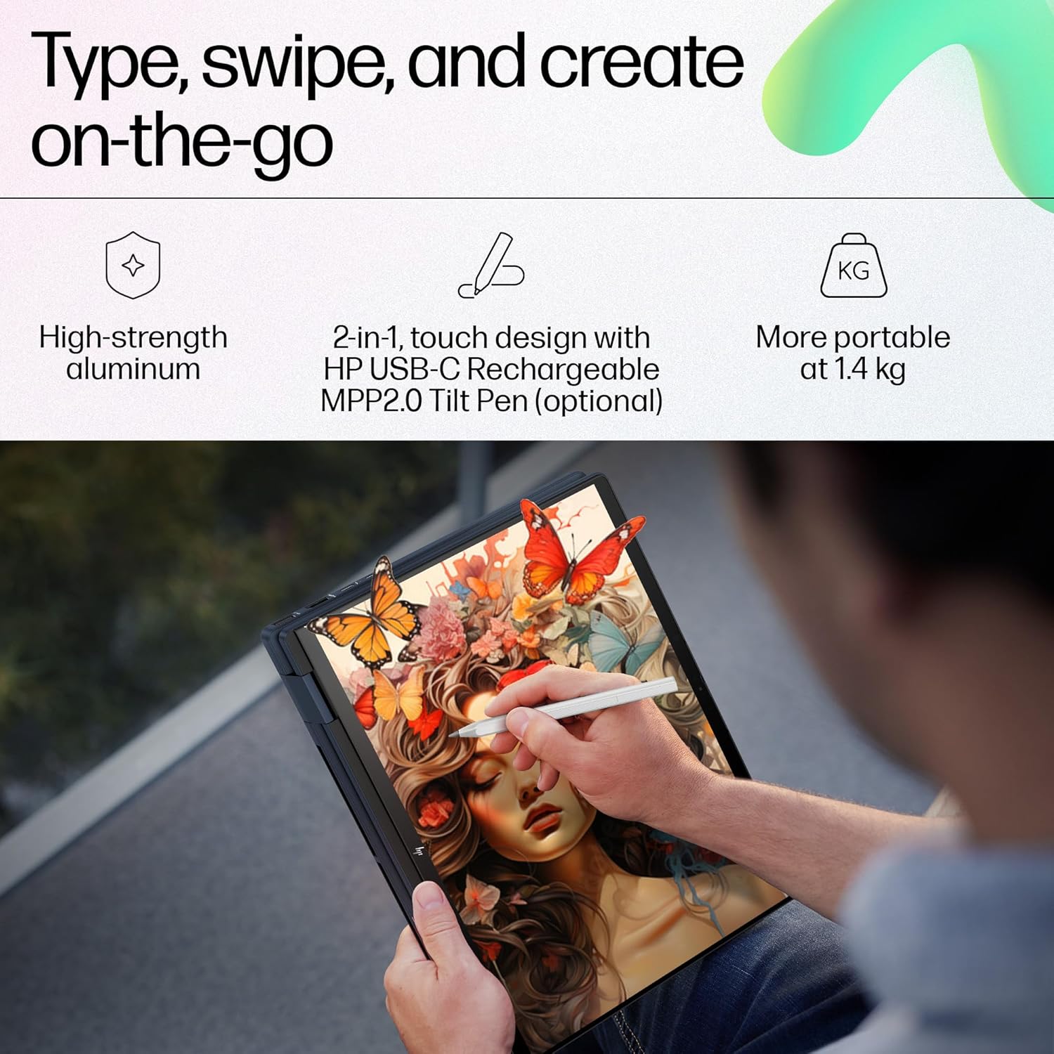 HP Envy x360 AI Laptop, Intel Core Ultra 5 125U, 12 TOPS, 16GB LPDDR5, 512GB SSD, (Win11, Office21, Blue, 1.44 kg) Touchscreen, 3K, OLED, 14-inch (35.6cm), Integrated graphics, 5MP IR camera, fc0078TU