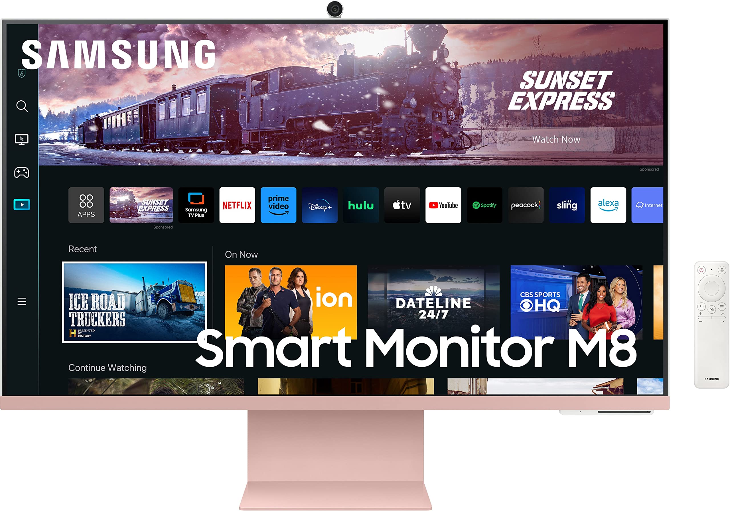 Samsung 32-inch(80cm) M8 4K UHD Smart Monitor, Mouse & Keyboard Control, HAS, Pivot, Type-C, Smart TV apps, Office 365, Dex, Apple Airplay, BT, IOT, Speakers, Remote (LS32CM80GUWXXL, Green)