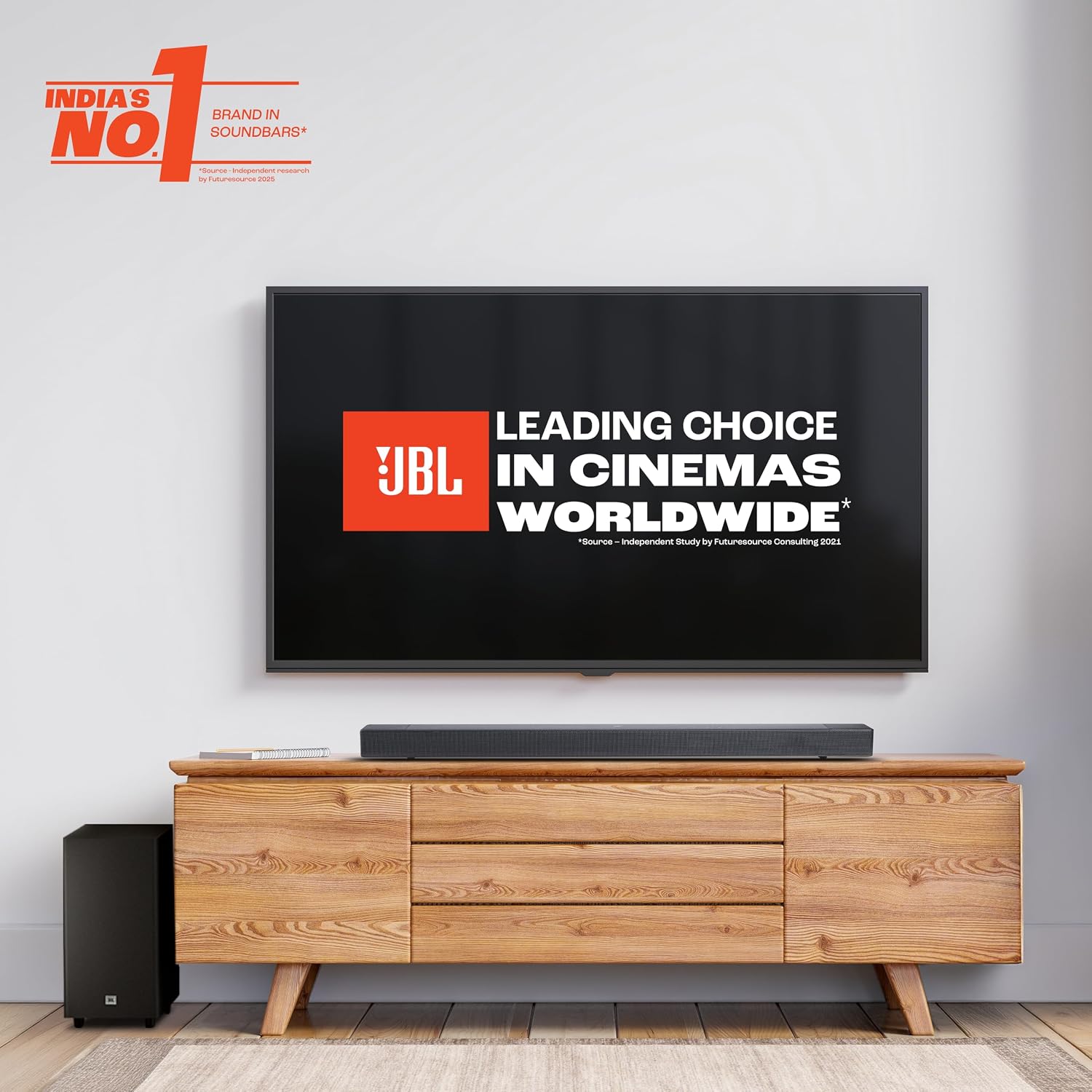 JBL New Launch Cinema SB595 5.1 (3.1.2) Channel Soundbar with True Dolby Atmos®, Wireless Subwoofer, HDMI eARC, Bluetooth Streaming, Centre Channel for Clear Dialogue, 440W