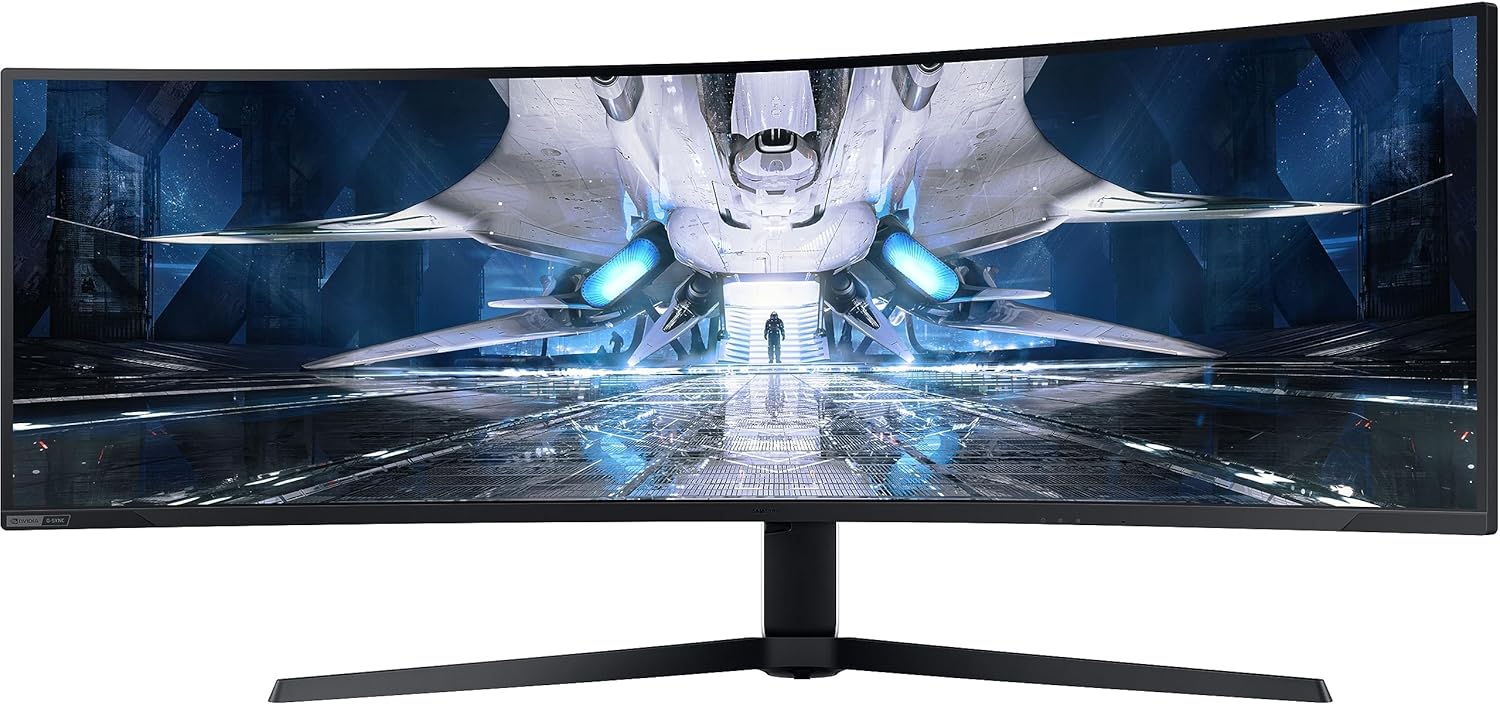 Samsung 49-inch(124.4cm) Odyssey Neo G9 Dual QHD, 240Hz, 1ms Curved Gaming Monitor, Quantum Mini-LED, HDR 2000, FreeSync Premium Pro (LS49AG950NWXXL, Black)