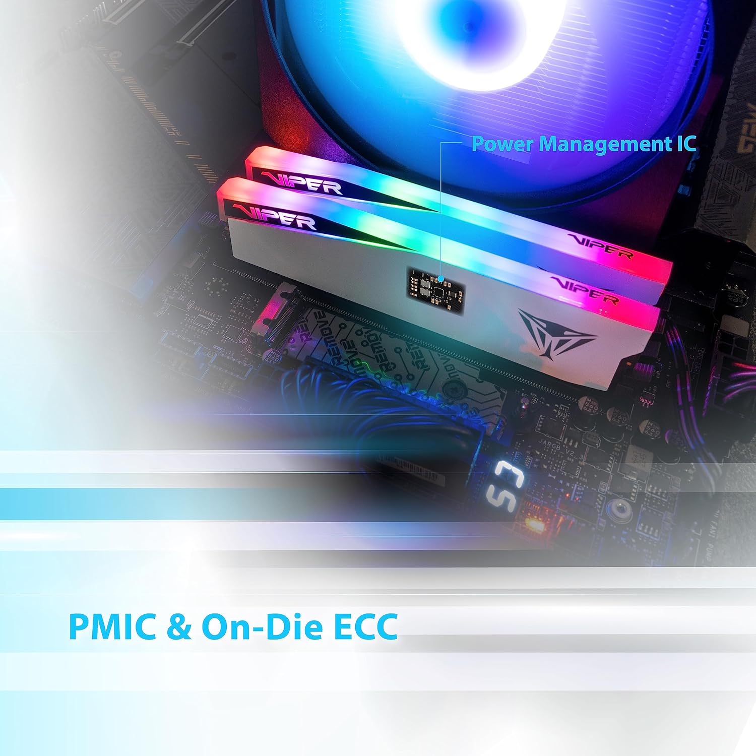 Patriot Viper Elite 5 RGB DDR5 RAM 32GB (2X16GB) 6000MT/s CL30 UDIMM Desktop Gaming Memory Kit - PVER532G60C30KW