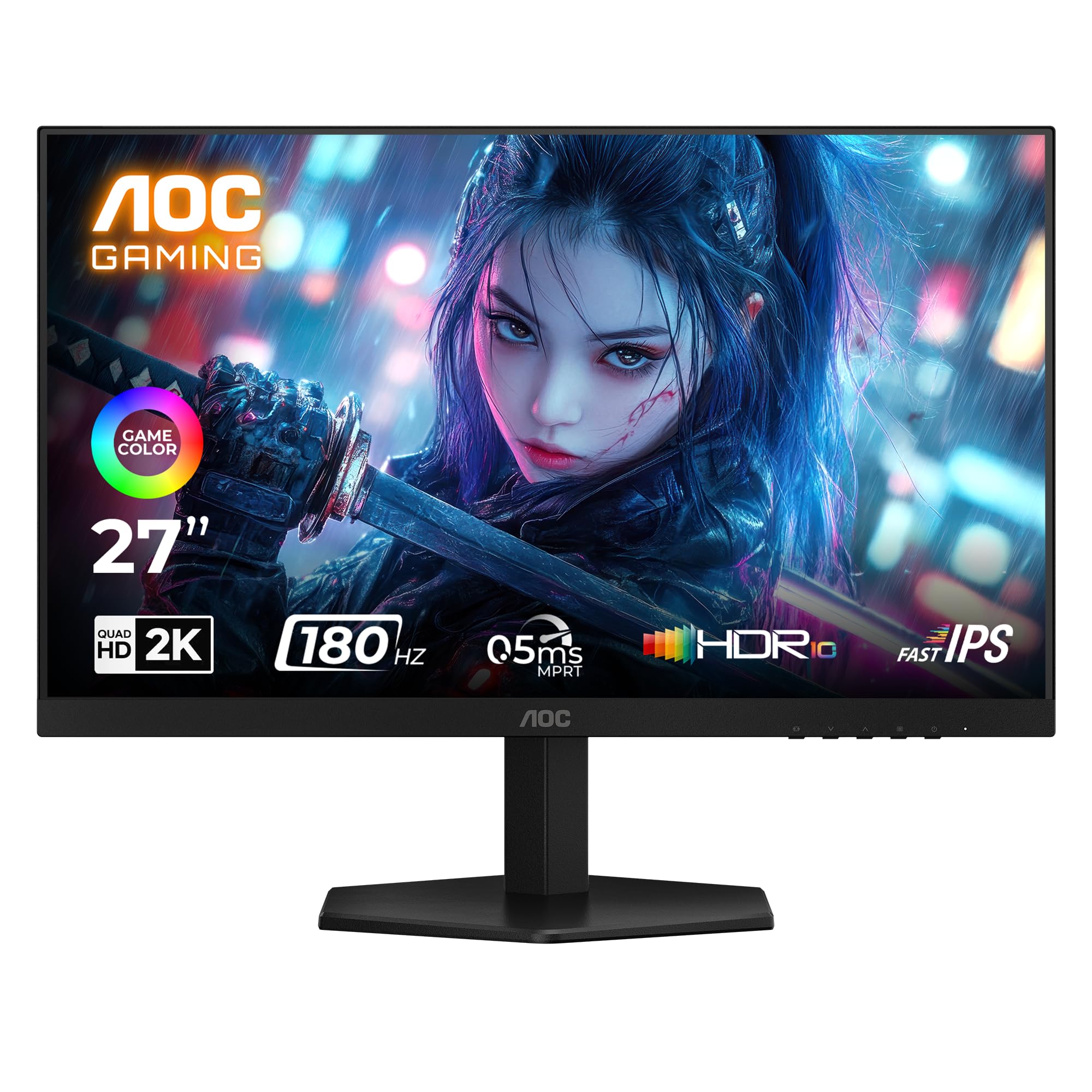 AOC 27G11ZE2 27″ FHD Fast IPS Gaming Monitor – Black/Red |1920×1080| 240Hz Refresh | 0.3ms Response |Adaptive-Sync| HDR10| Frameless Design