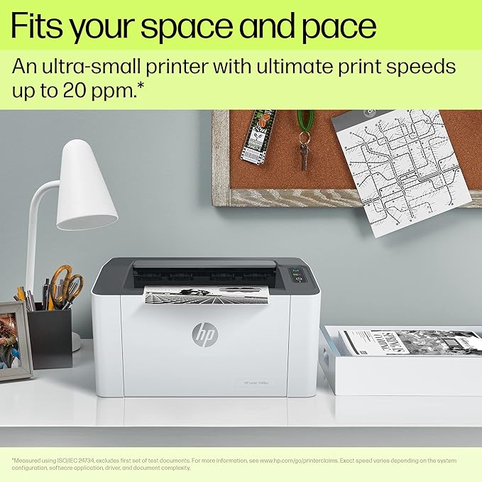 HP Laser 1008W Monochrome Laser Printers,Wireless,Single Function,Print,Hi-Speed USB 2.0Up to 21 Ppm,150-Sheet Input Tray,100-Sheet Output Tray,10,000Page Duty Cycle,1Year Warranty,Black&White,714Z9A - Zapnet.in