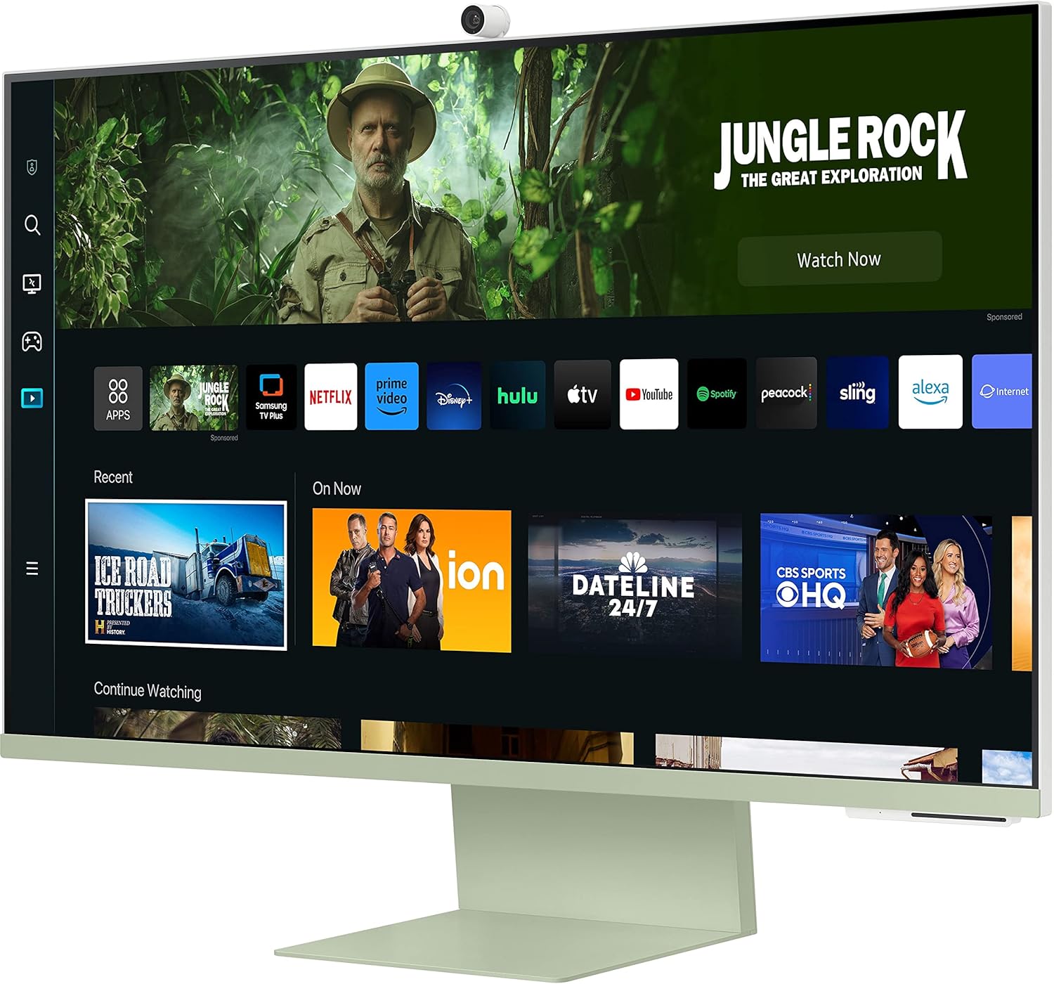 Samsung 32-inch(80cm) M8 4K UHD Smart Monitor, Mouse & Keyboard Control, HAS, Pivot, Type-C, Smart TV apps, Office 365, Dex, Apple Airplay, BT, IOT, Speakers, Remote (LS32CM80GUWXXL, Green)