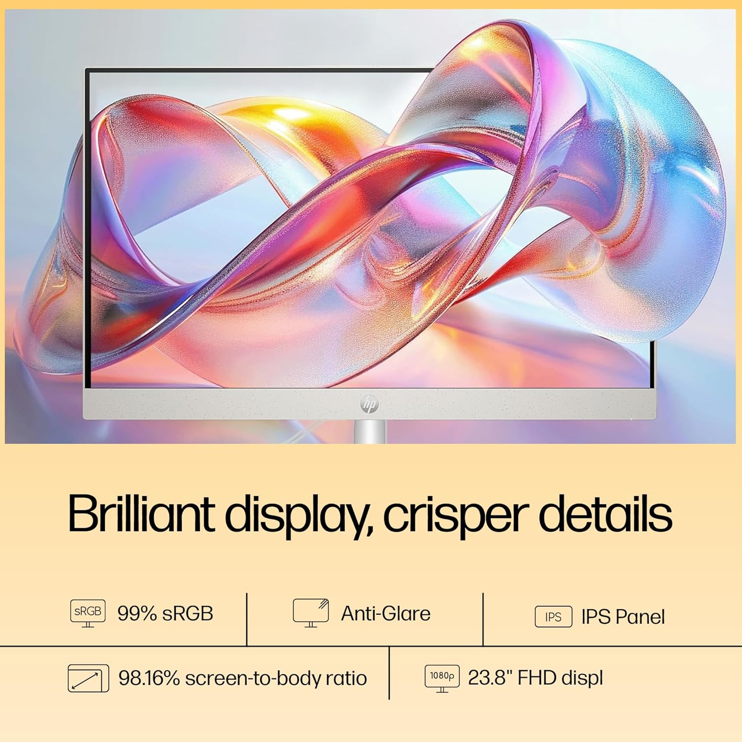 HP All-in-One Desktop 24 PC, AMD Ryzen 5 7520U, 16 GB LPDDR5, 512GB SSD, 60.5 cm (23.8"), Dual 2W Speakers,Windows 11,MSO, Shell White, 5.27 kg, 24-cr0025in - Zapnet.in