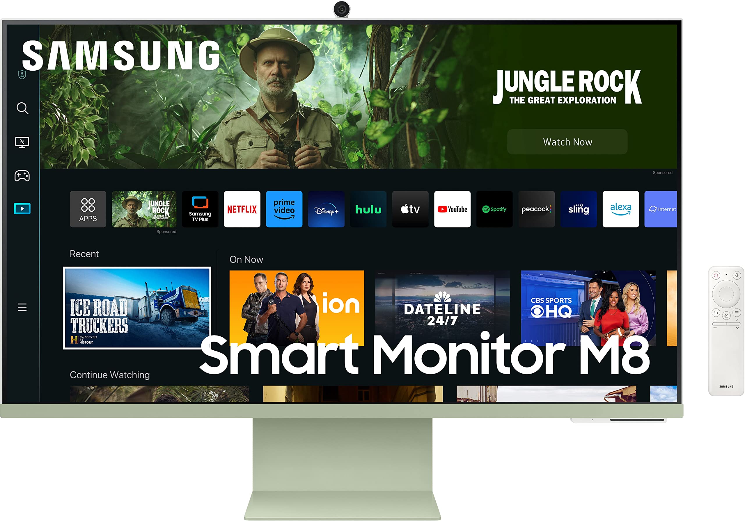 Samsung 32-inch(80cm) M8 4K UHD Smart Monitor, Mouse & Keyboard Control, HAS, Pivot, Type-C, Smart TV apps, Office 365, Dex, Apple Airplay, BT, IOT, Speakers, Remote (LS32CM80PUWXXL, Pink)