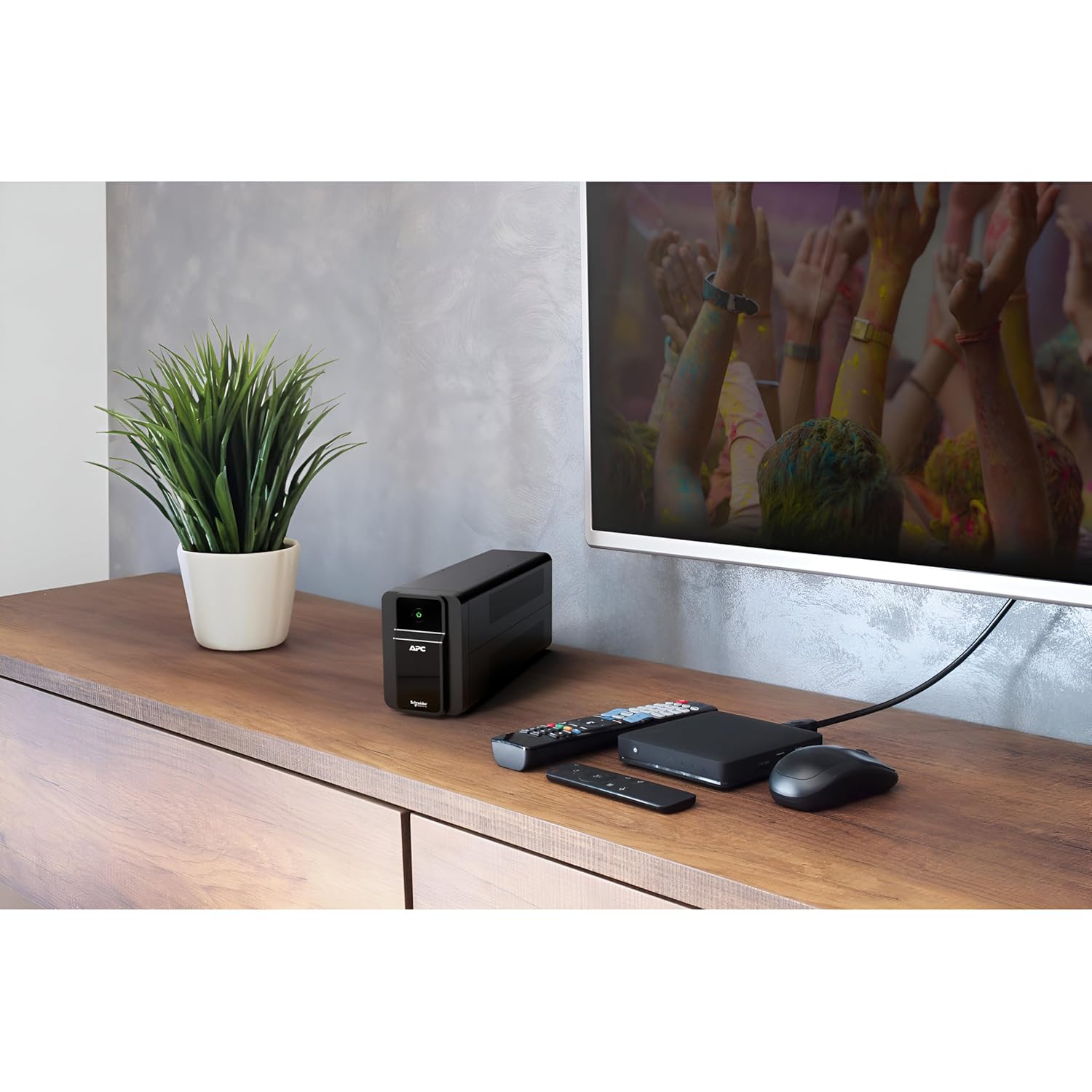 APC Back-UPS BX600I-IN 600VA, Tower, 230V, 3 India 3-pin 6A Outlets, AVR, W/O Auto Shutdown Software UPS System, an Ideal Power Backup & Protection for Home Office, Desktop PC & Home Electronics