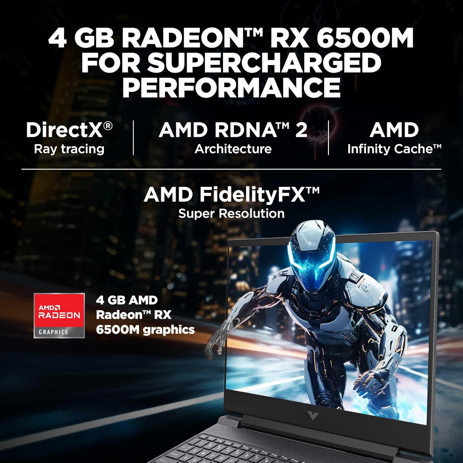 HP Victus Gaming Laptop, AMD Ryzen 5 5600H, 4GB AMD Radeon RX 6500M graphics, 15.6-inch (39.6 cm), FHD, IPS, 144Hz, 8GB DDR4, 512GB SSD, Backlit KB, B&O, Dual speakers (MSO, Silver, 2.37 kg), fb0108AX