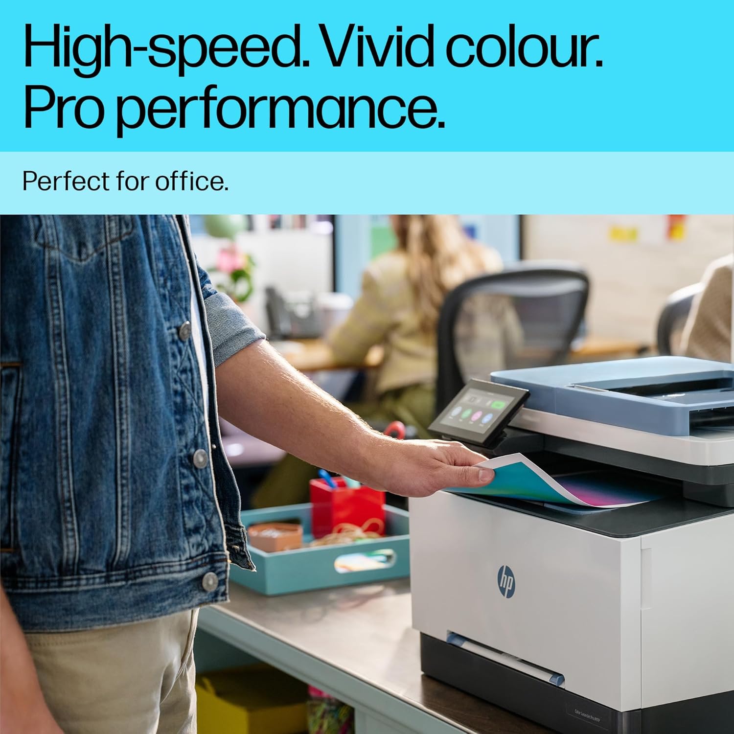 HP Color LaserJet Pro MFP 3303sdw - Print, Copy, Scan; Wireless, Two-sided printing, 250-sheet input tray; Print speed up to 25 ppm (black) and 25 ppm (color) - Blue [499M6A]