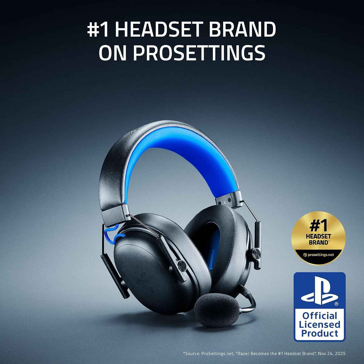 Razer BlackShark V3 X HyperSpeed Wireless Gaming Headset for PS5: 50mm Drivers - Cardioid Microphone - 2.4GHz, Bluetooth - Works with PC, Mac, Nintendo Switch, Smartphone - Long Battery Life