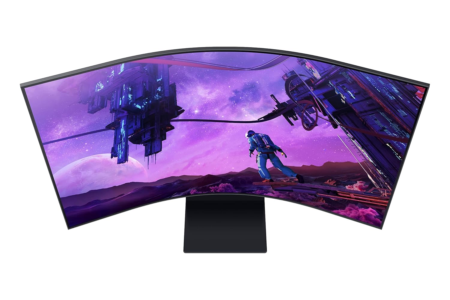 Samsung 55" Odyssey Ark, 4K UHD, 165 Hz, 1 Ms, 1000R Curved Gaming Monitor, Cockpit Mode, Mini-LED, Matte Display, Sound Dome, AMD FreeSync Premium Pro, Gaming Hub (LS55BG970NWXXL, Black)