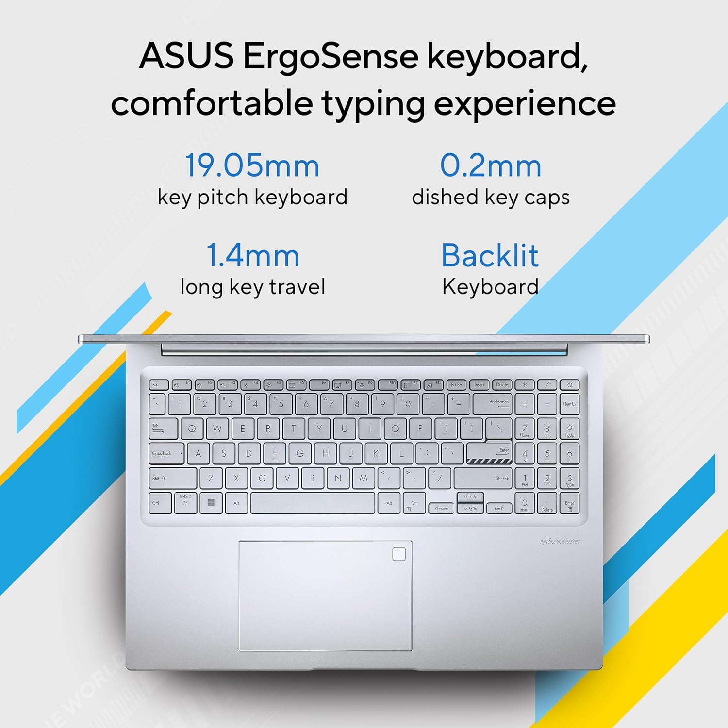 ASUS Vivobook 16, Intel Core i5-12500H, 12th Gen, 16GB RAM, 512GB SSD, FHD+, 16"/40.64cm, Windows 11, MS Office 2021, Silver, 1.8KG, X1605ZAC-MB540WS, Thin and Light Laptop