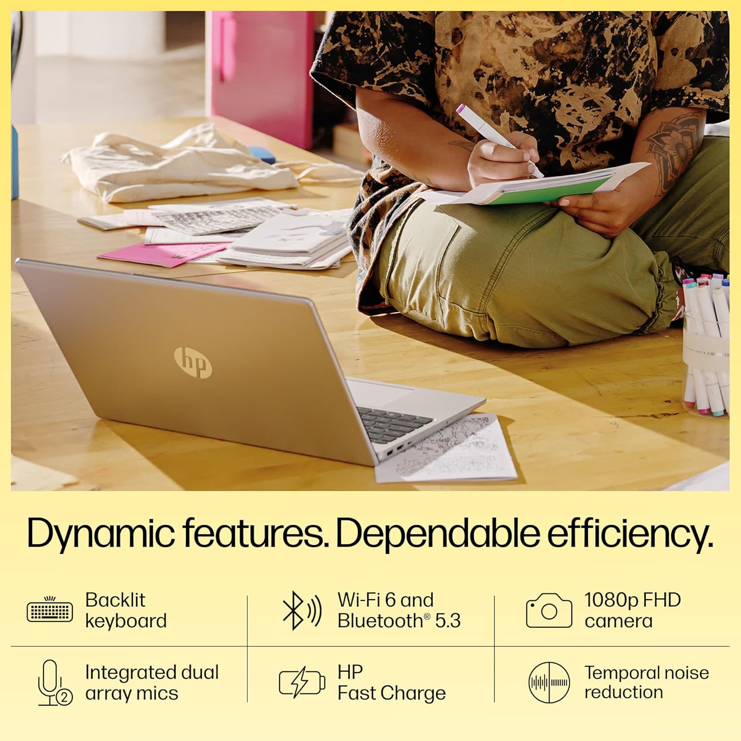 HP Laptop 15, AMD Ryzen™ 5 7520U, 15.6-inch (39.6 cm), FHD, 8GB LPDDR5, 512GB SSD, Dual Speakers,MSO,Windows 11,Natural Silver, 1.69 kg, 15s-fc0155AU