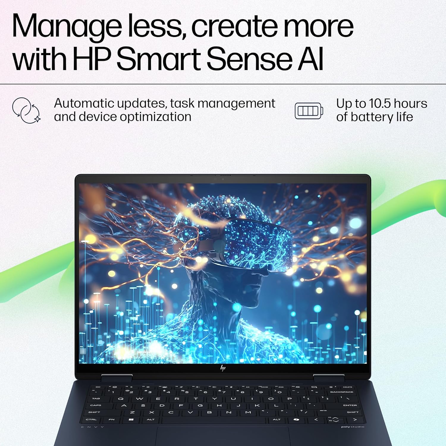 HP Envy x360 AI Laptop, Intel Core Ultra 5 125U, 12 TOPS, 16GB LPDDR5, 512GB SSD, (Win11, Office21, Blue, 1.44 kg) Touchscreen, 3K, OLED, 14-inch (35.6cm), Integrated graphics, 5MP IR camera, fc0078TU