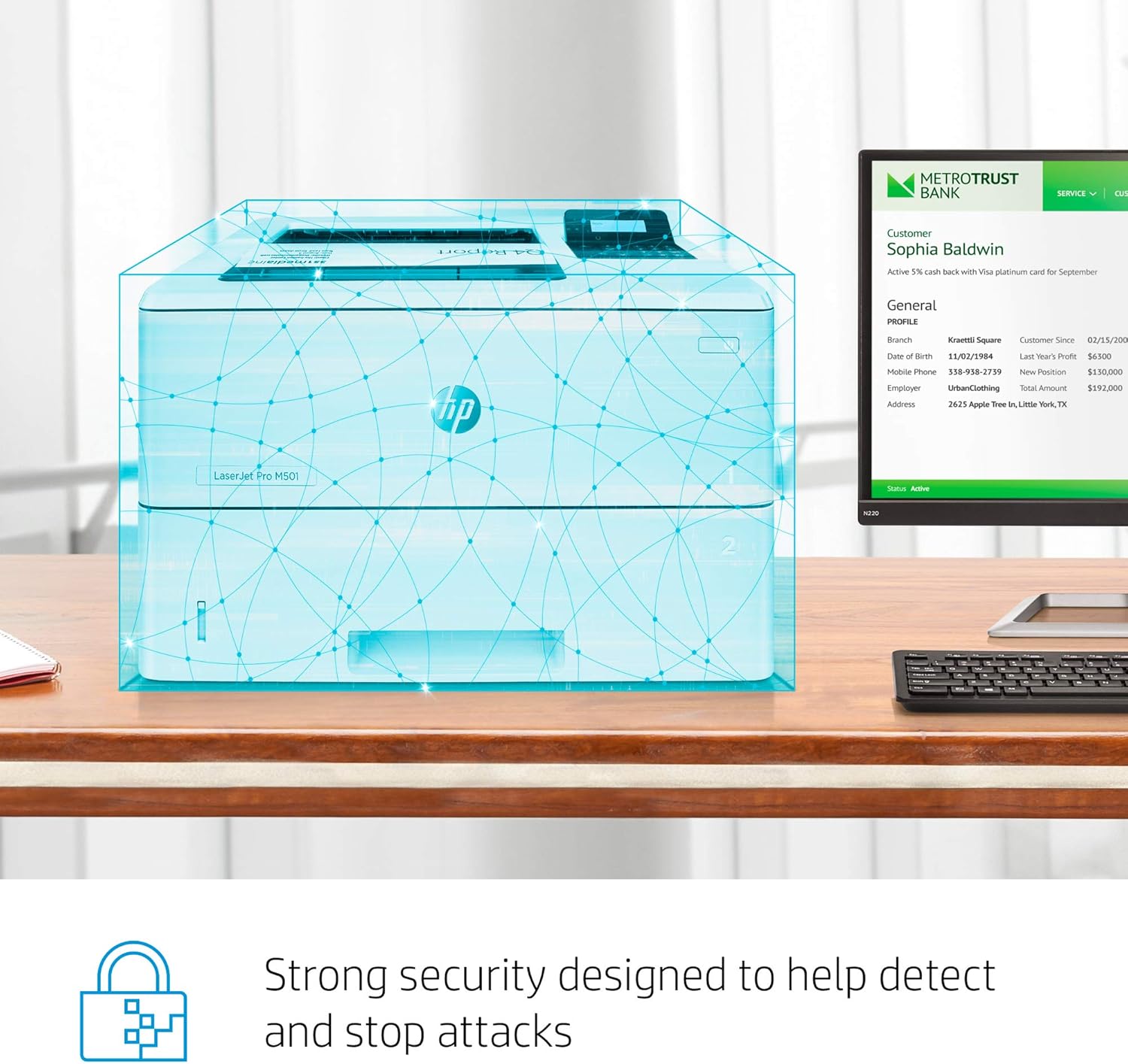 HP LaserJet Pro M501dn Duplex Printer with One-Year, Next-Business Day, Onsite Warranty (J8H61A) - Zapnet.in