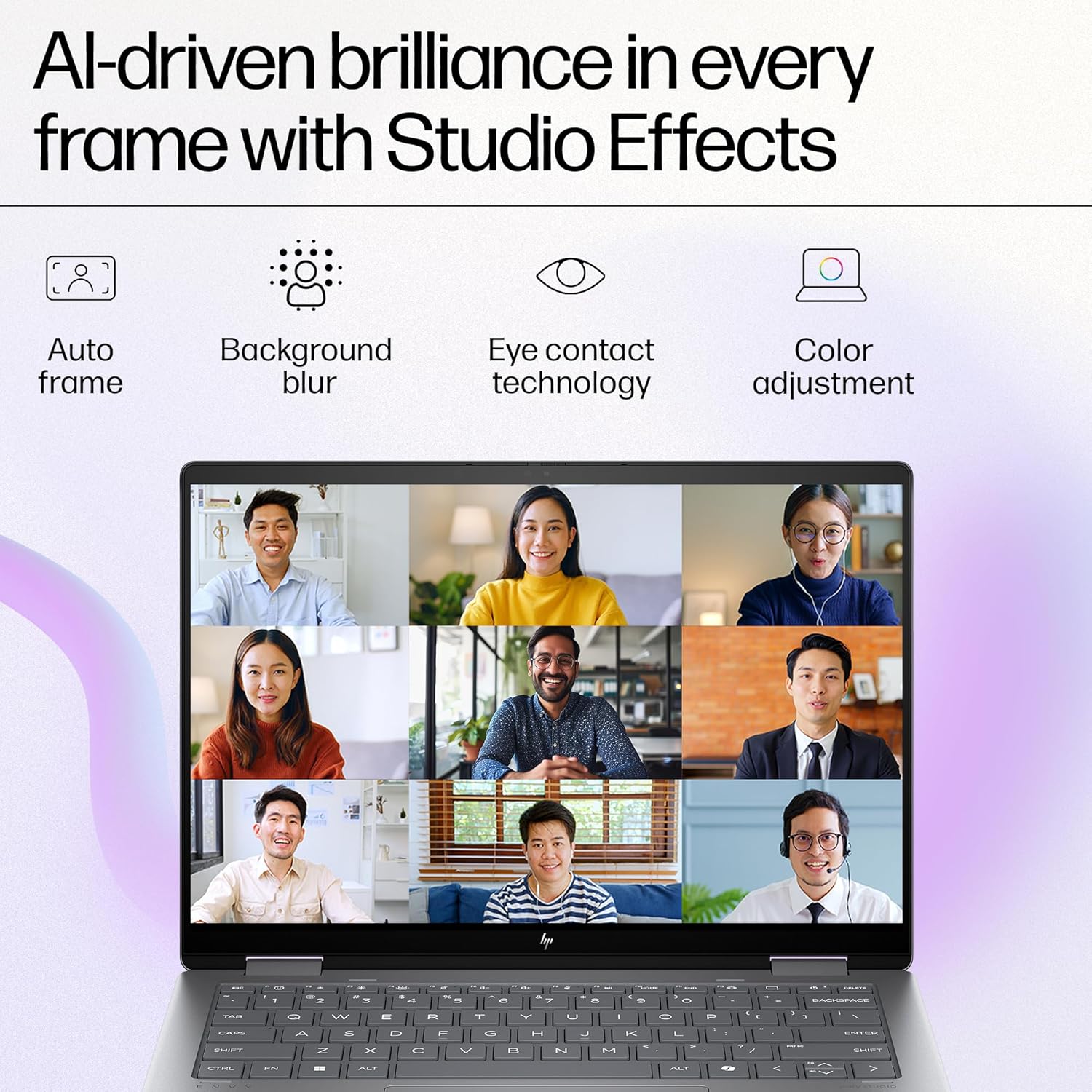 HP Envy x360, Enhanced by AI, AMD Ryzen 5 8640HS, 14-inch (35.6 cm), WUXGA, 16GB LPDDR5, 512GB SSD, AMD Radeon Graphics, 5MP IR Camera, Poly Studio (Win 11, MSO 2021, Silver, 1.44 kg), fa0038AU