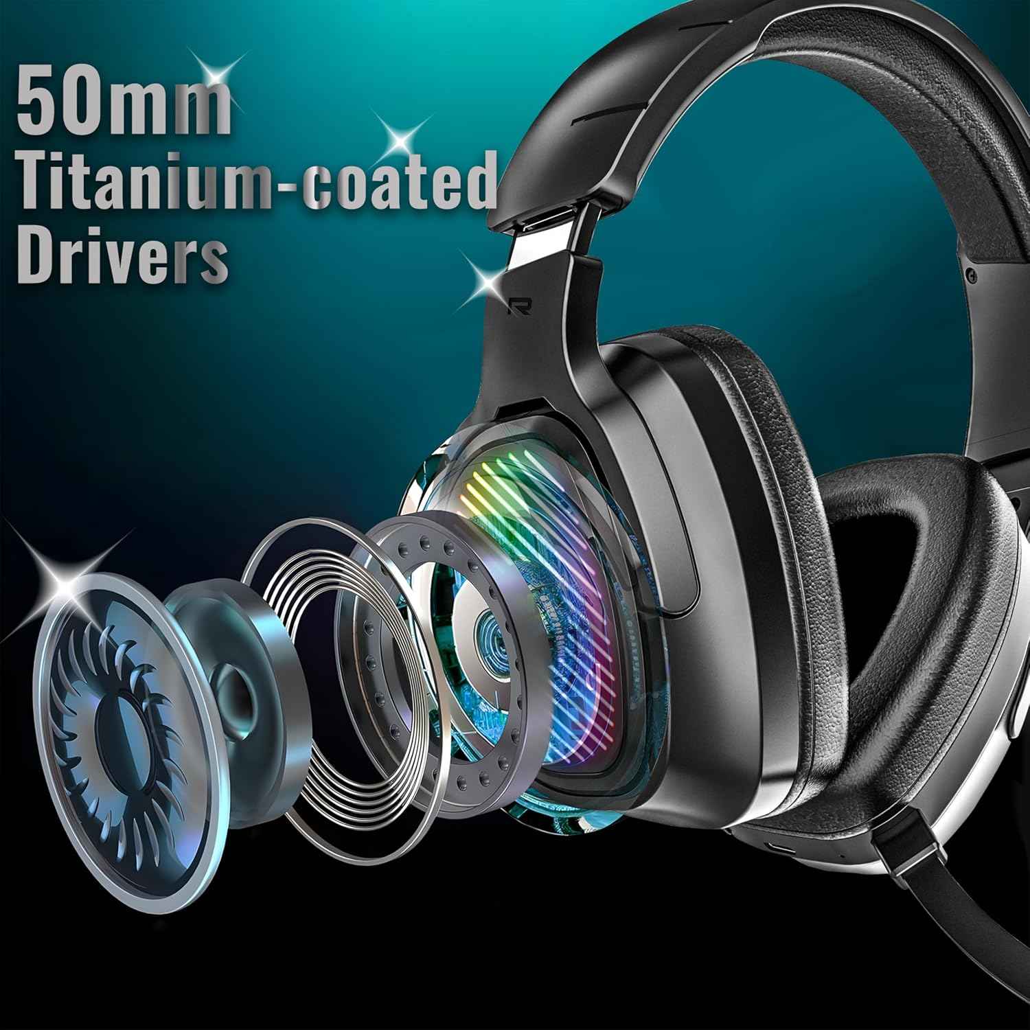 Ant Esports Stealth 10 Smartchoice Wireless Gaming Headset, 2.4GHz & BT 5.4 Connectivity, Noise Cancelling Mic RGB Lighting 50mm Drivers, 35Hr Battery, Low Latency Audio, Multi-Platform PC PS5 PS4 Mac