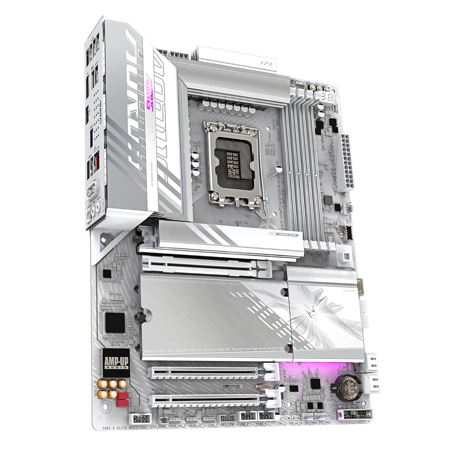 GIGABYTE Z890 AORUS ELITE WIFI7 ICE Motherboard - Supports Intel Core Ultra CPU (Series 2), 16+1+2 Phase VRM, up to 8800MHz DDR5 (OC), 1xPCIe 5.0 + 3xPCIe 4.0, Wi-Fi 7, 2.5GbE LAN, Thunderbolt 4