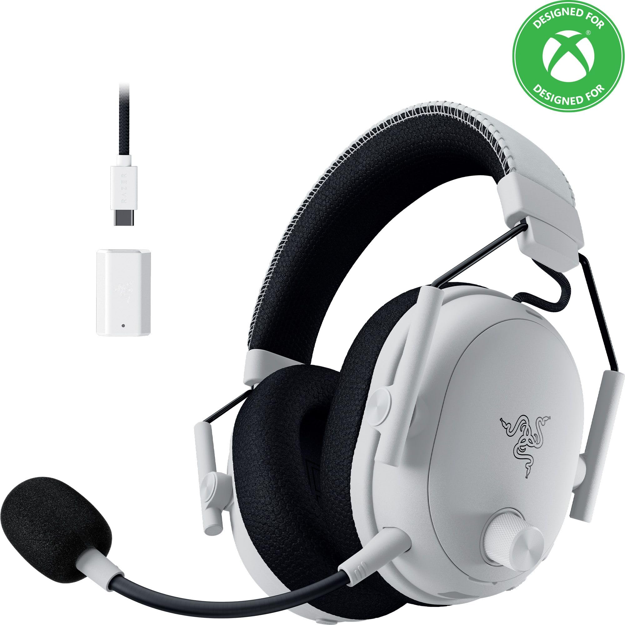 Razer BlackShark V3 Pro Wireless ANC PlayStation Gaming Headset, White | Full Band Mic, 50mm Drivers, 2.4 GHz, Bluetooth, 3.5mm, Works with PC, Mac, Nintendo Switch, Smartphone, 70 Hr Battery