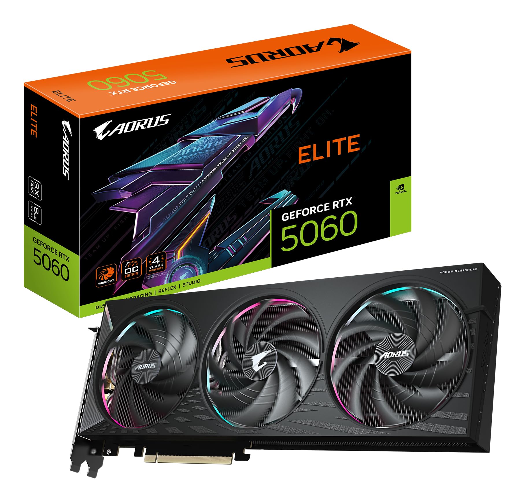 Gigabyte GeForce RTX 5060 OC Low Profile 8G Graphics Card - 8GB GDDR7, 128bit, PCI-E 5.0, 2512 MHz Core Clock, 3 x DisplayPort, 1 x HDMI, GV-N5060OC-8GL