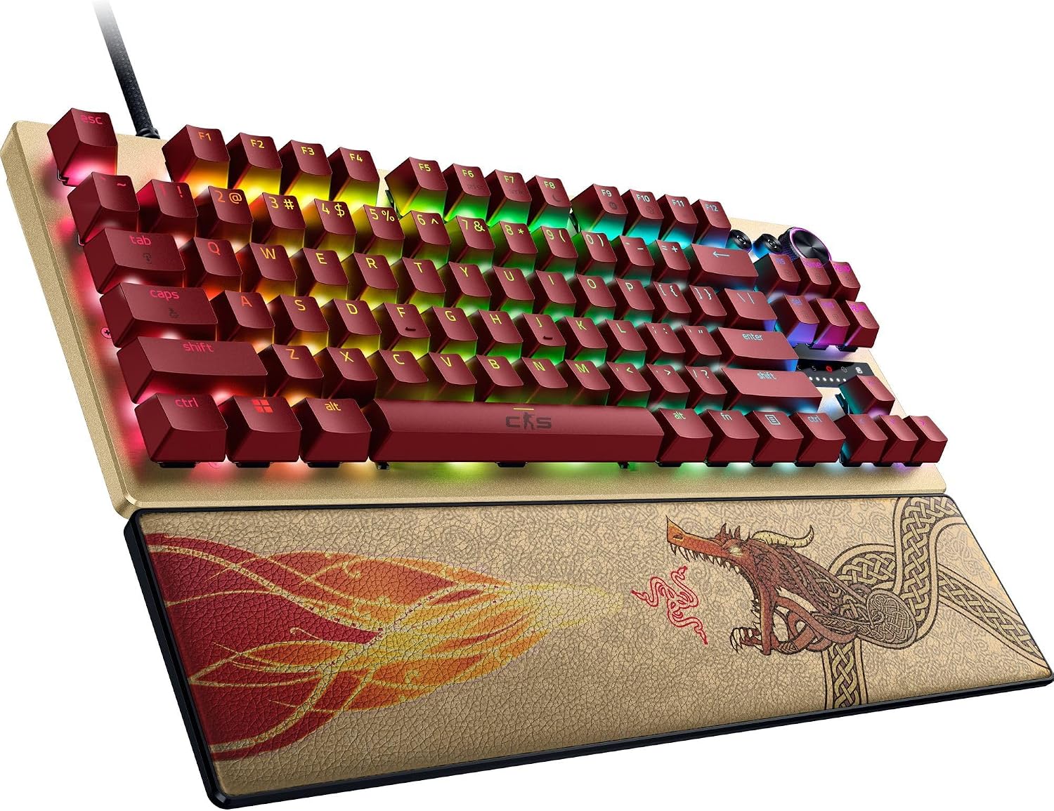 Razer Huntsman V3 Pro TKL Esports Gaming Keyboard, Counter Strike 2 Edition | Analog Optical Switches Gen 2, Razer Snap Tap, Rapid Trigger, Adjustable Actuation, Media Keys & Dial, PBT Keycaps