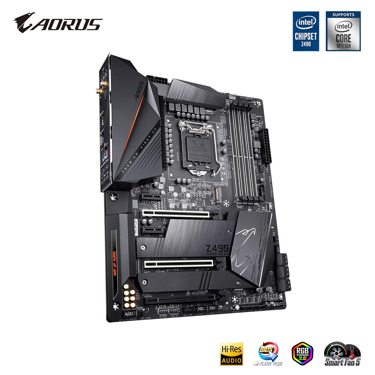 GIGABYTE Z490 AORUS PRO AX with Direct 12 Phases Digital VRM Design, Intel Wi-Fi 6 802.11ax, Intel 2.5GbE LAN, RGB Fusion 2.0