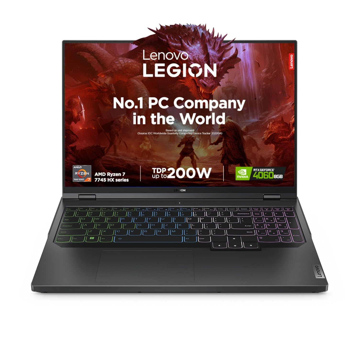 Lenovo Legion Pro 5 AMD Ryzen 7 7745HX 16" (40.64cm) WQXGA-IPS 240Hz 500Nits Gaming Laptop (16GB/1TB SSD/Win/NVIDIA RTX 4060 8GB/Grey/2.5Kg), 82WM00B5IN +M300s Mouse